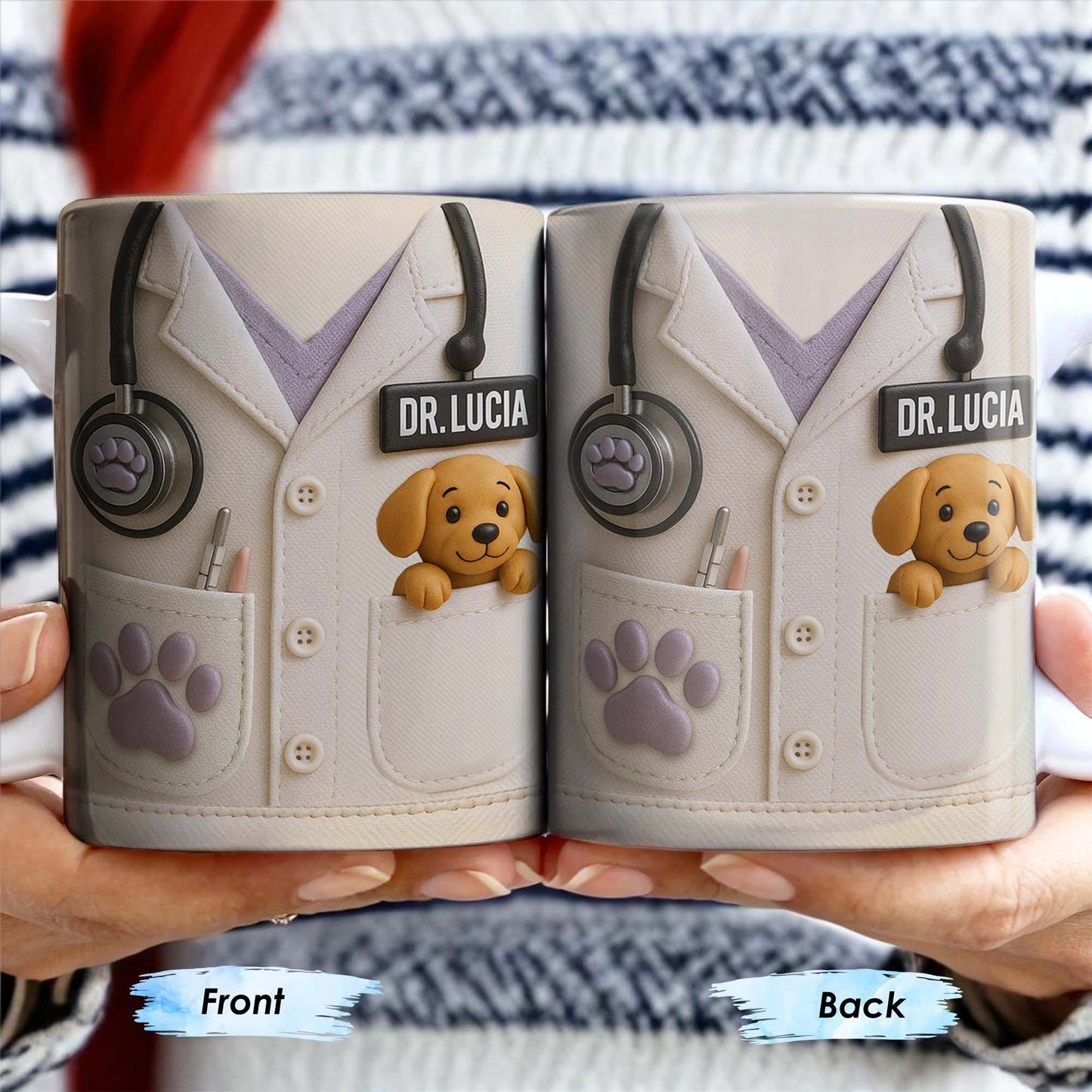 The Perfect Gift For Pet Lovers Featuring Lab Coat And Dog - Personalized Custom Coffee Mug - DOC047_MG