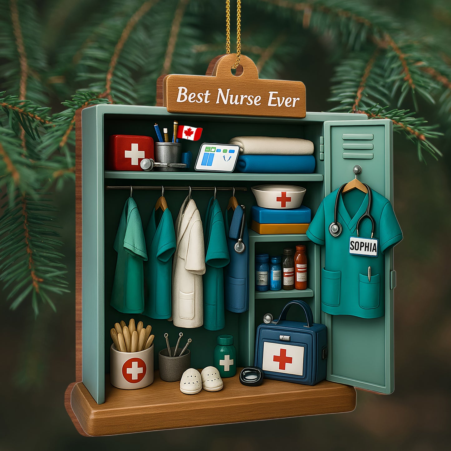 Best Nurse Ever With Medical Uniform and Supplies