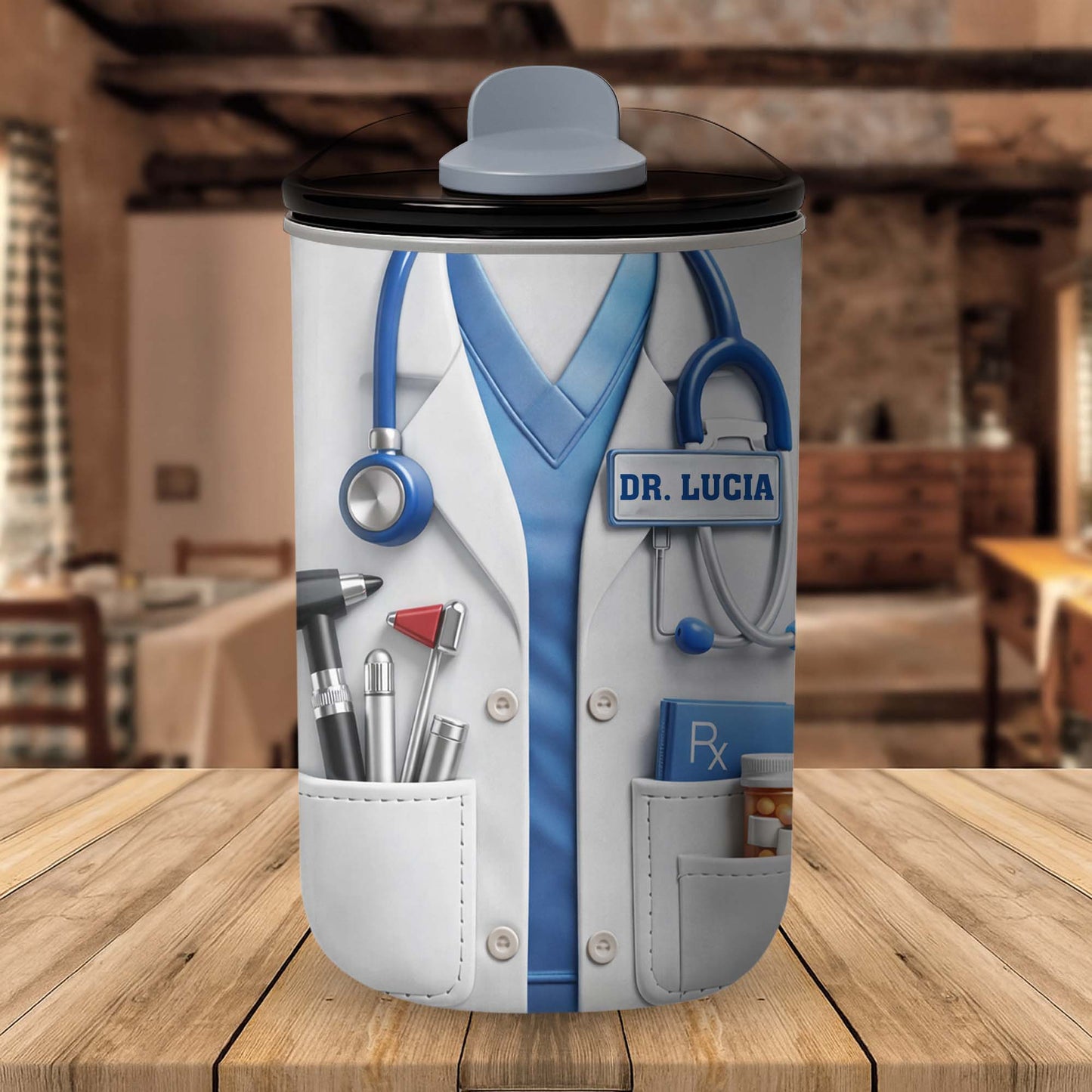 Healthcare Hero Lab Coat And Stethoscope Medical Uniform Design