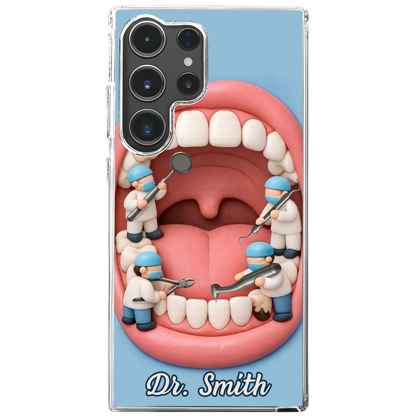 Unique Dentist-Themed Design With Teeth And Dental Tools
