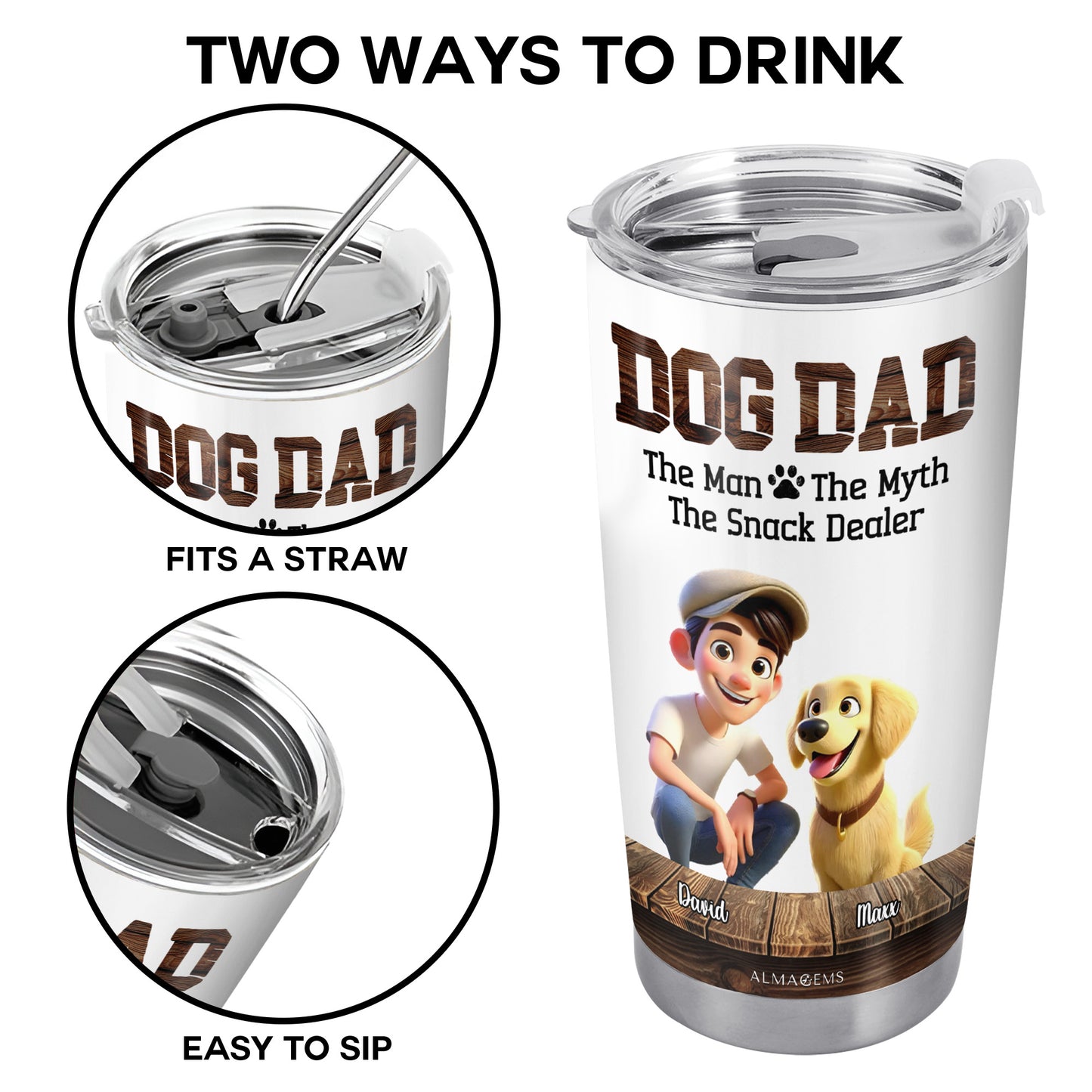 Dog Dad Man Myth Snack Dealer Tumbler