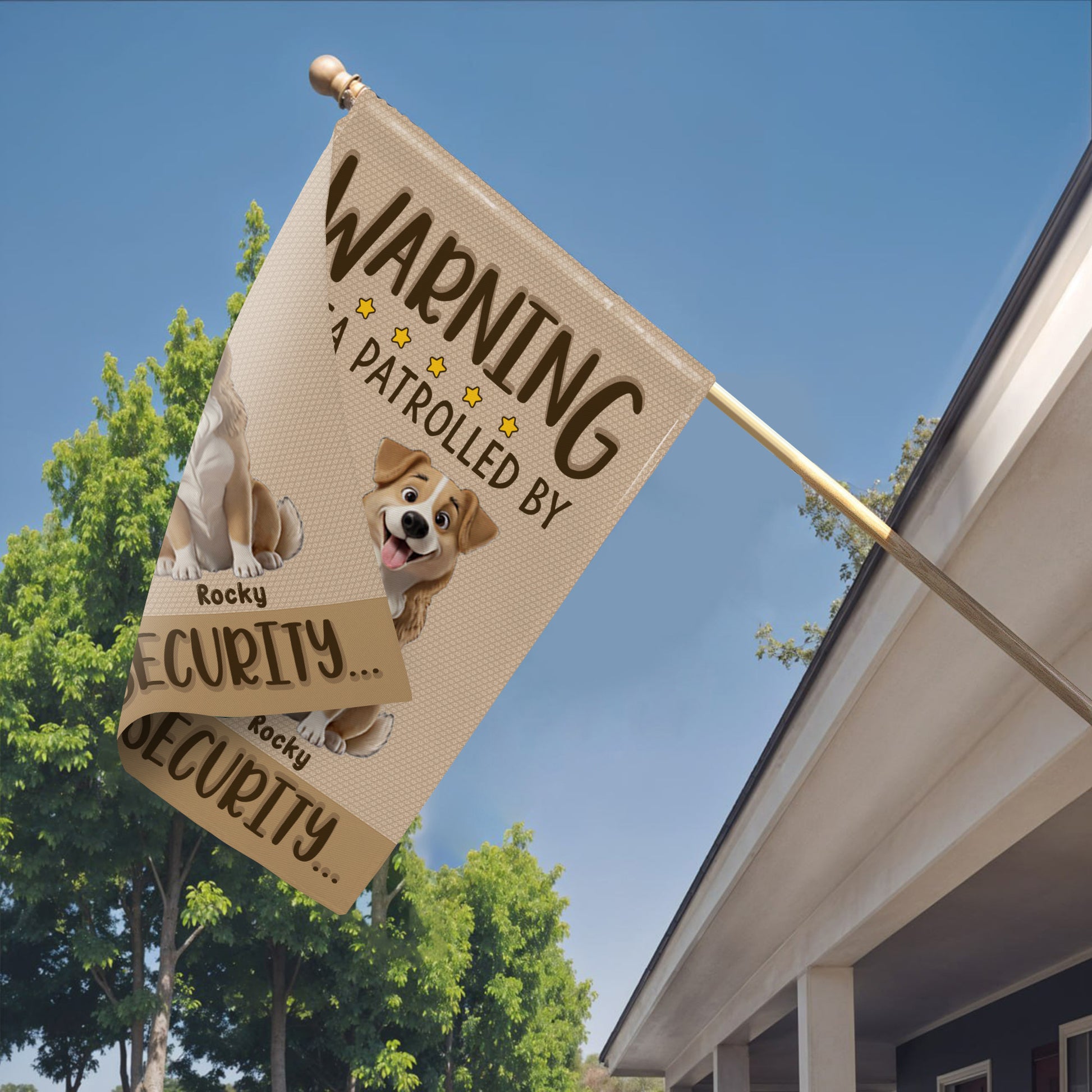 Warning Area Patrolled By 24 HR Security, Dogs and Stars