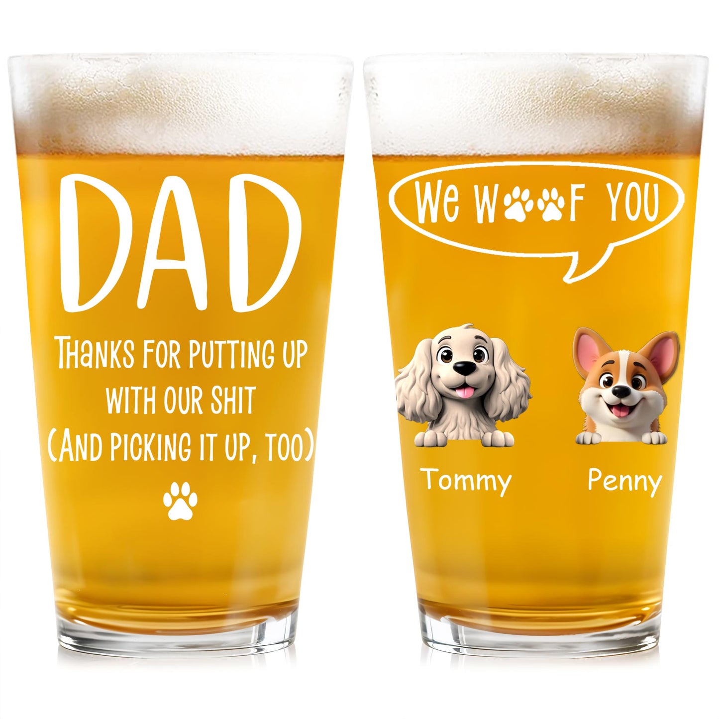 Dad Thanks For Putting Up With Our Stuff And Dog, Paw Print