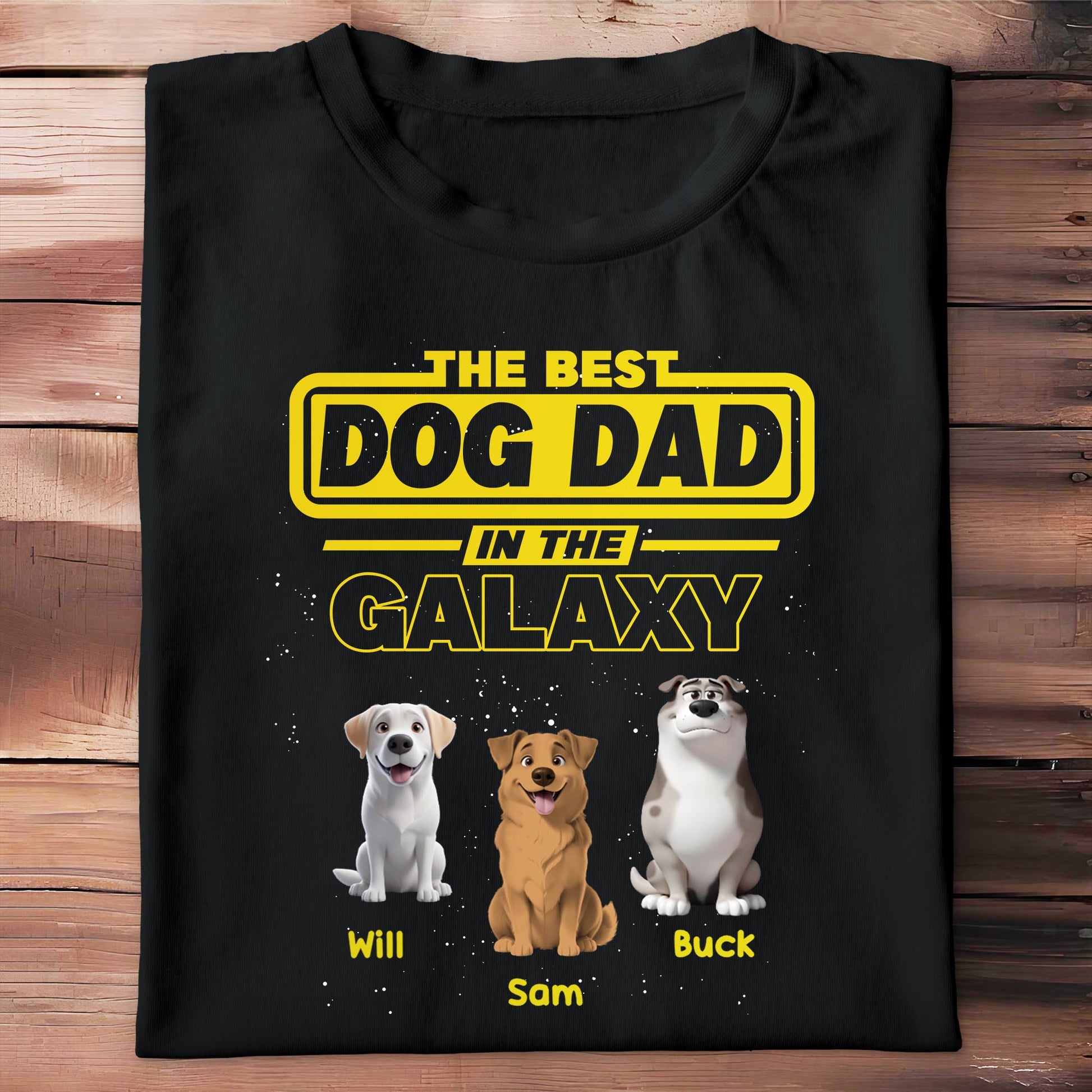 The Best Dog Dad In The Galaxy, Dogs and Text