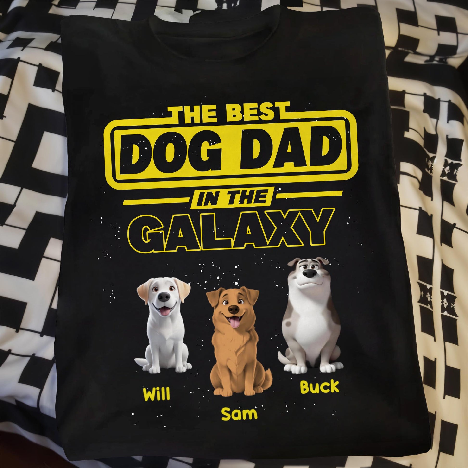 The Best Dog Dad In The Galaxy, Dogs and Text