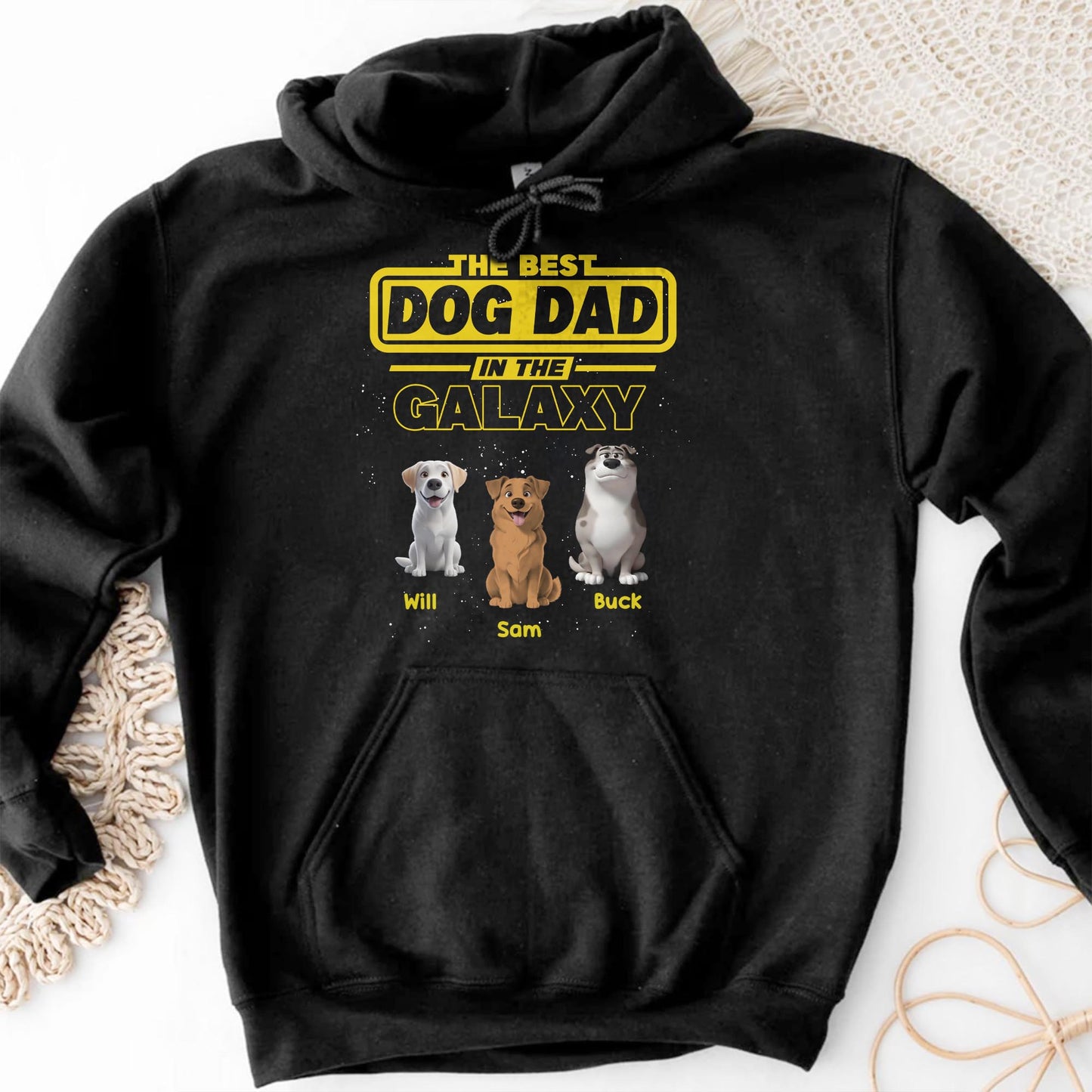 The Best Dog Dad In The Galaxy, Dogs and Text