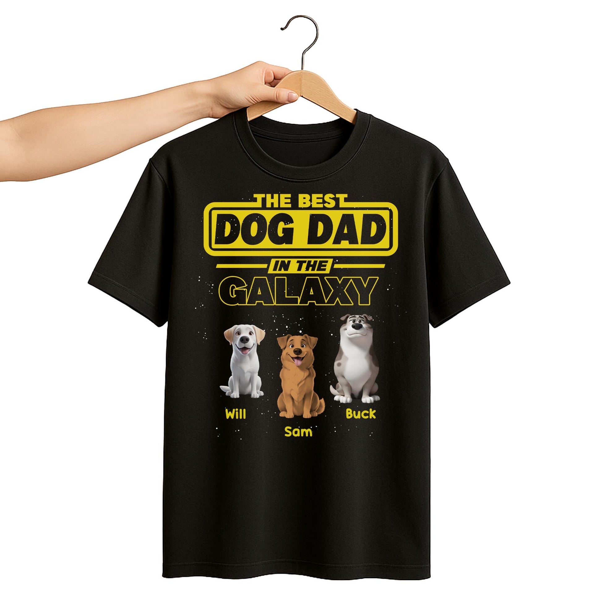 The Best Dog Dad In The Galaxy, Dogs and Text