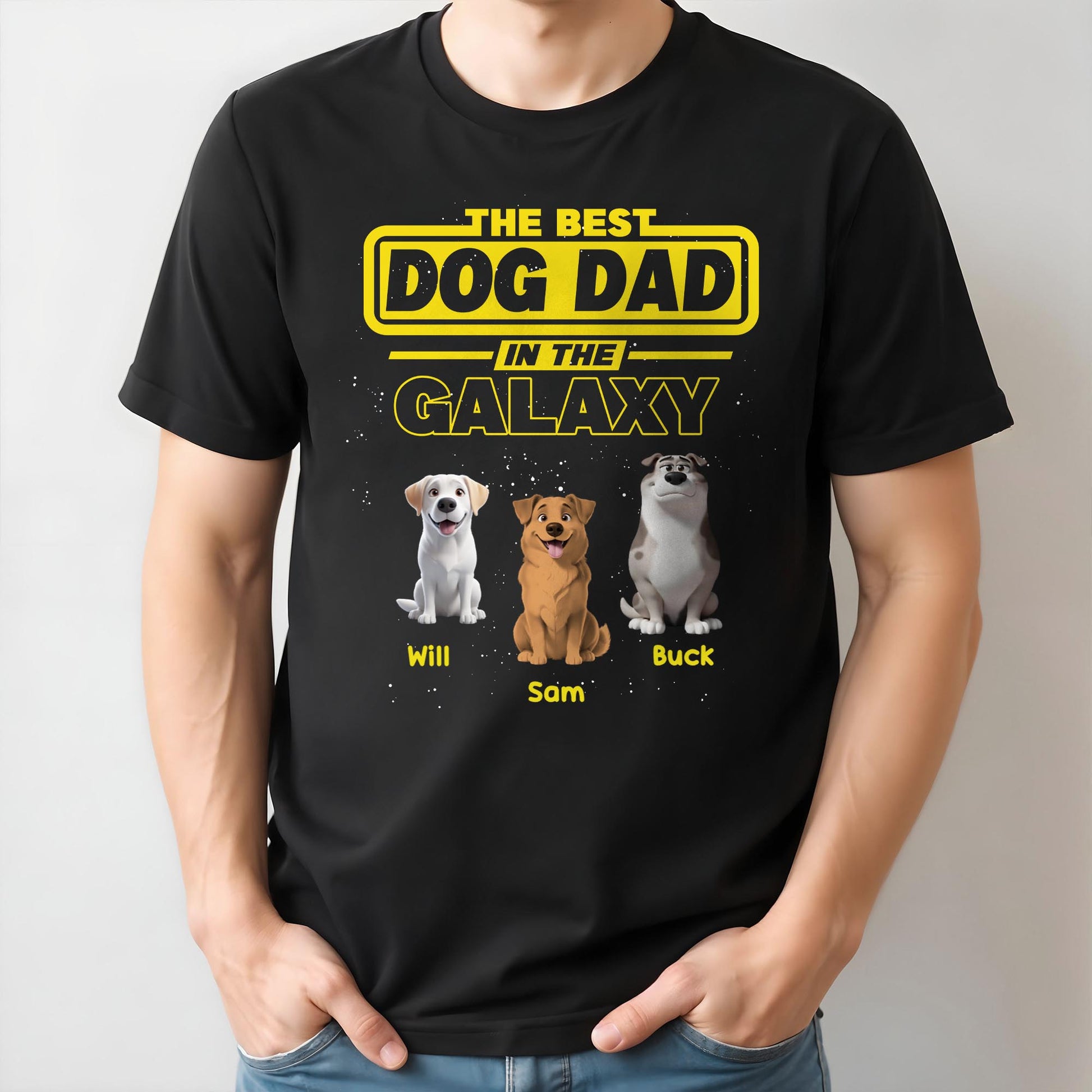 The Best Dog Dad In The Galaxy, Dogs and Text