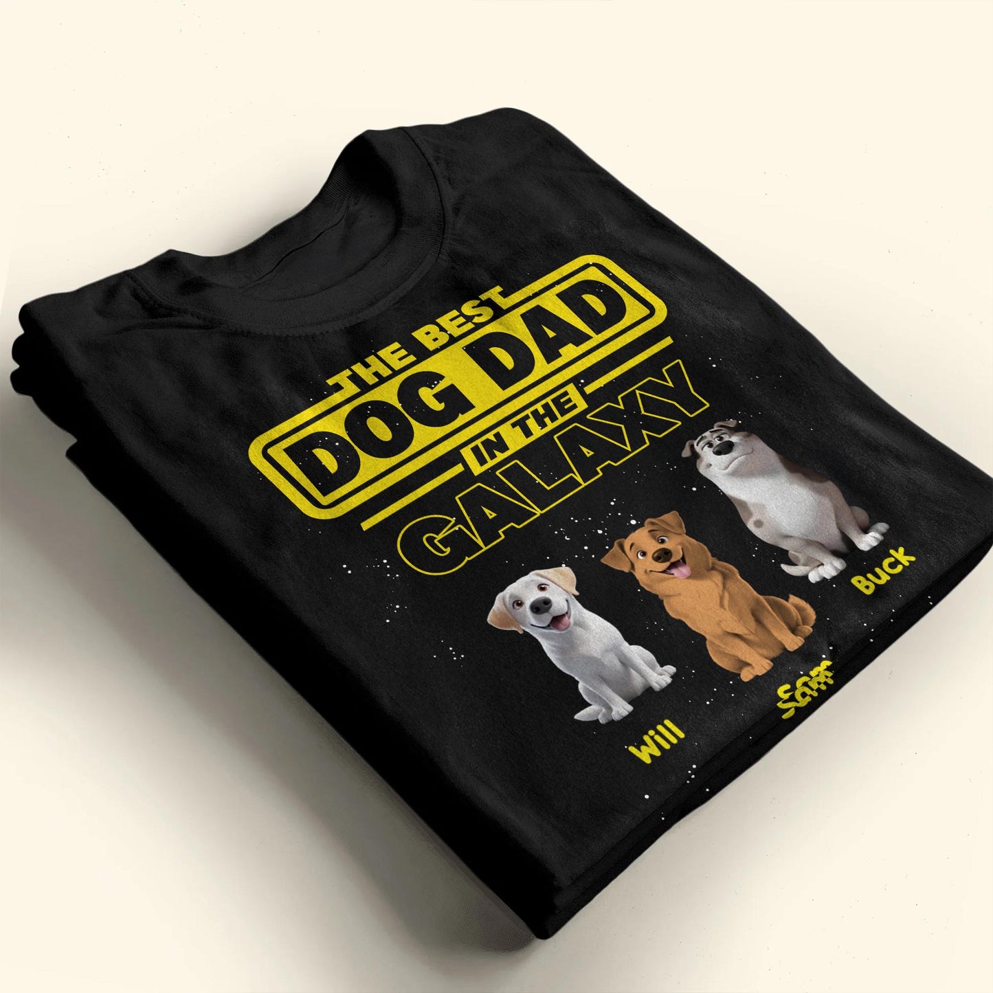 The Best Dog Dad In The Galaxy, Dogs and Text
