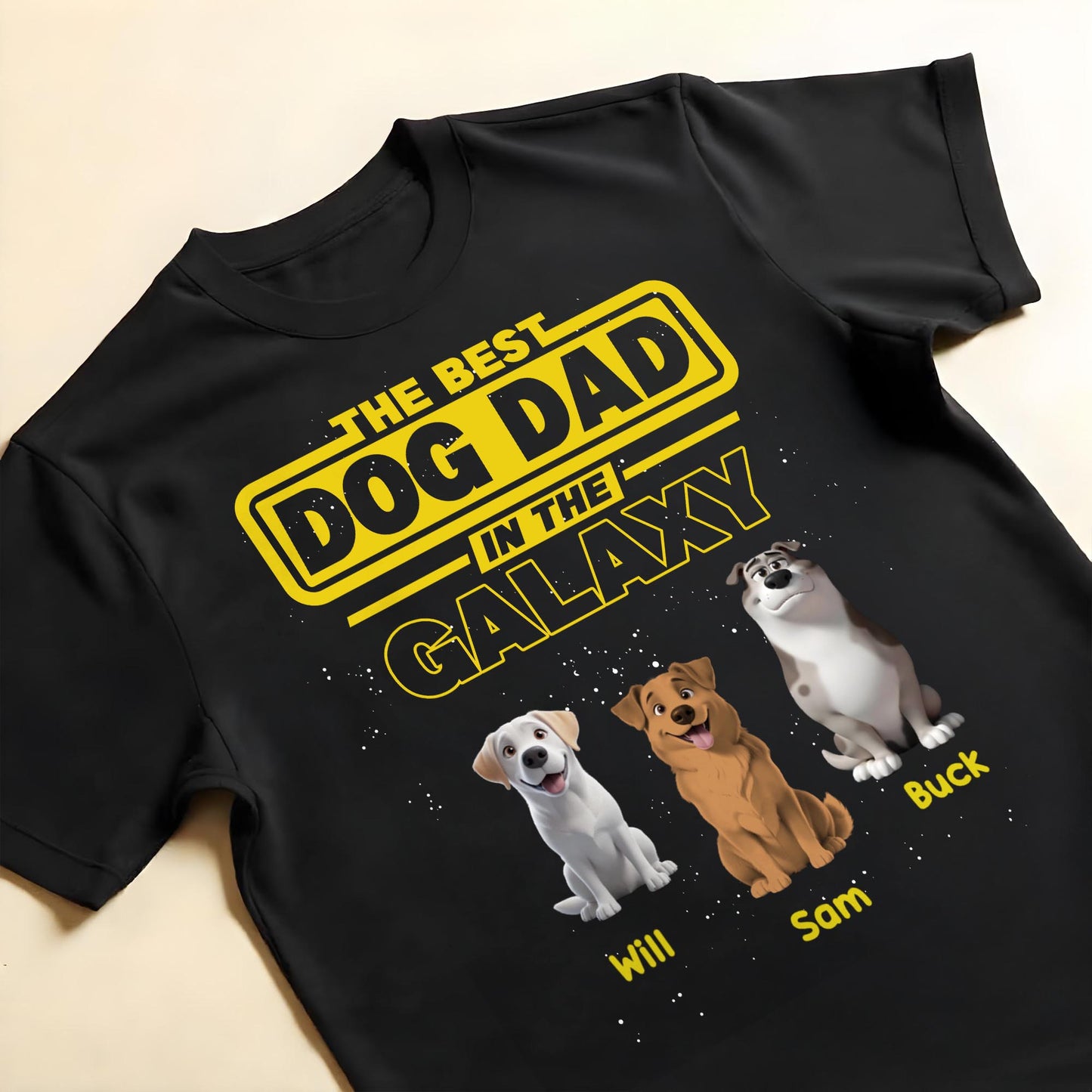 The Best Dog Dad In The Galaxy, Dogs and Text