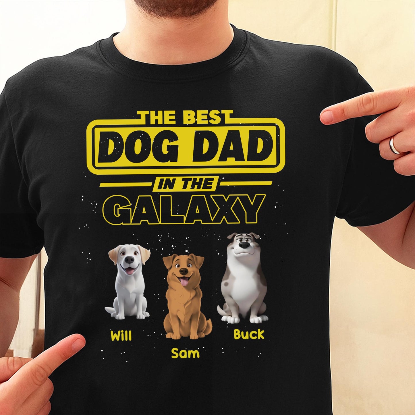 The Best Dog Dad In The Galaxy, Dogs and Text