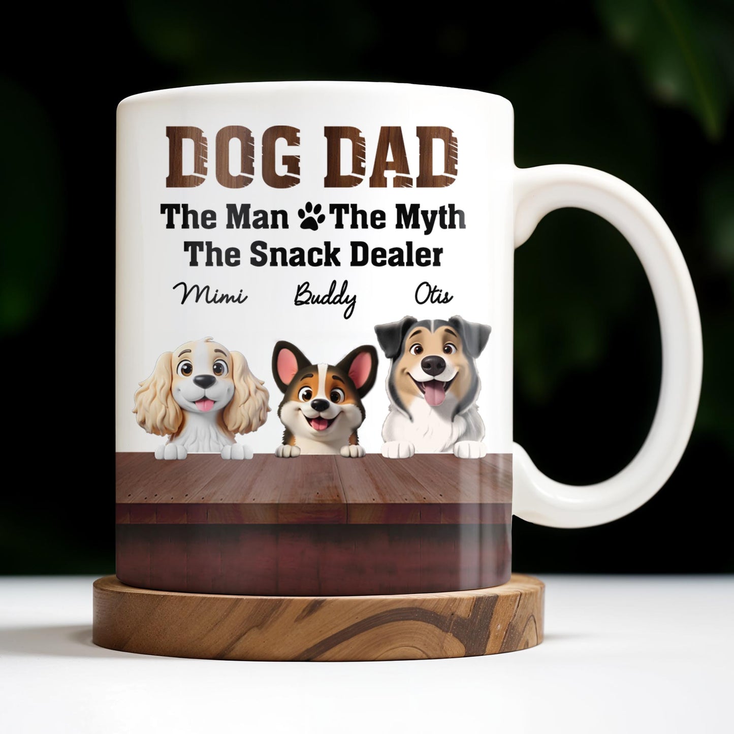 Dog Dad The Man The Myth The Snack Dealer, Dogs and Paw Prints