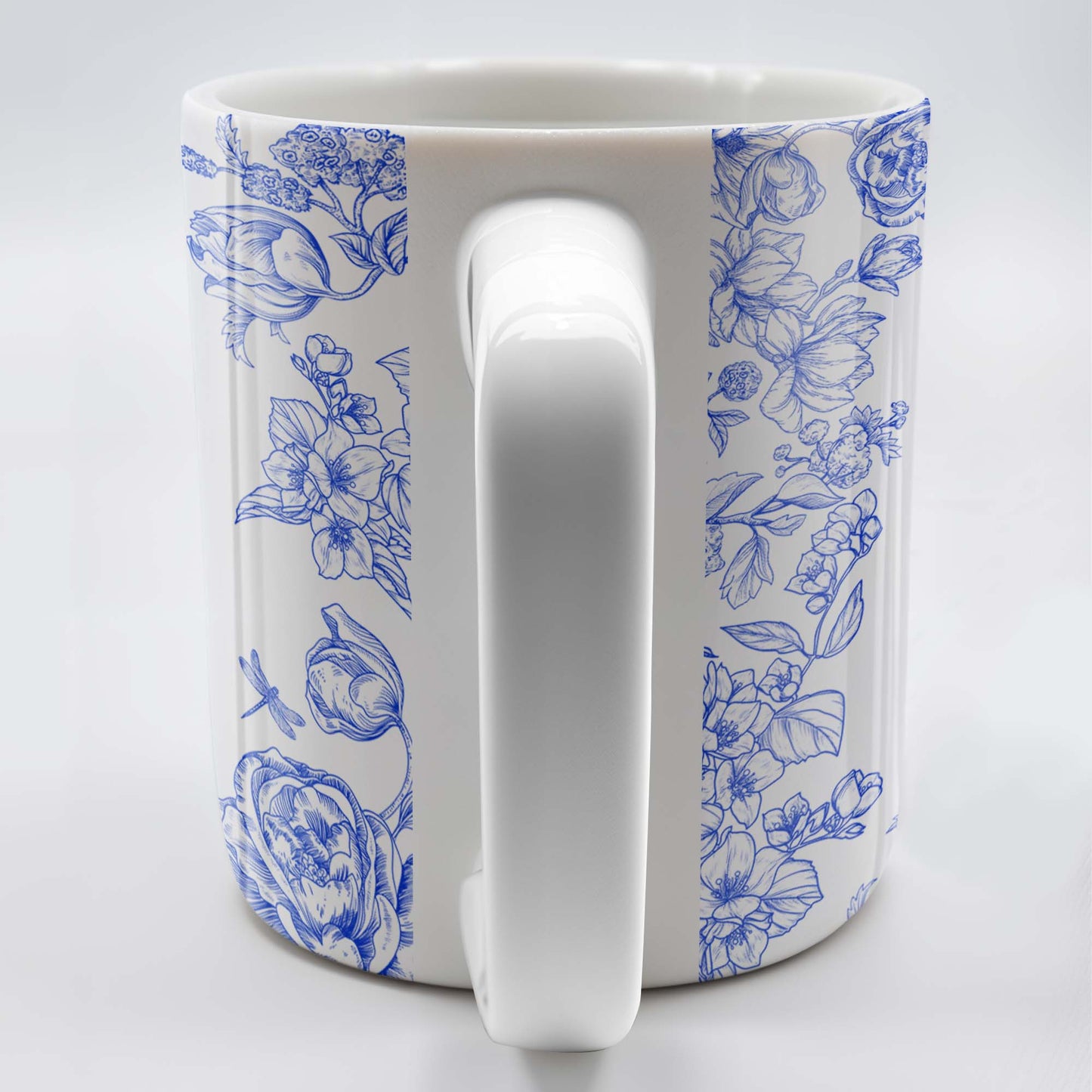 Personalized Blue Floral Dog Design - Personalized Custom Coffee Mug - DOG050_MG