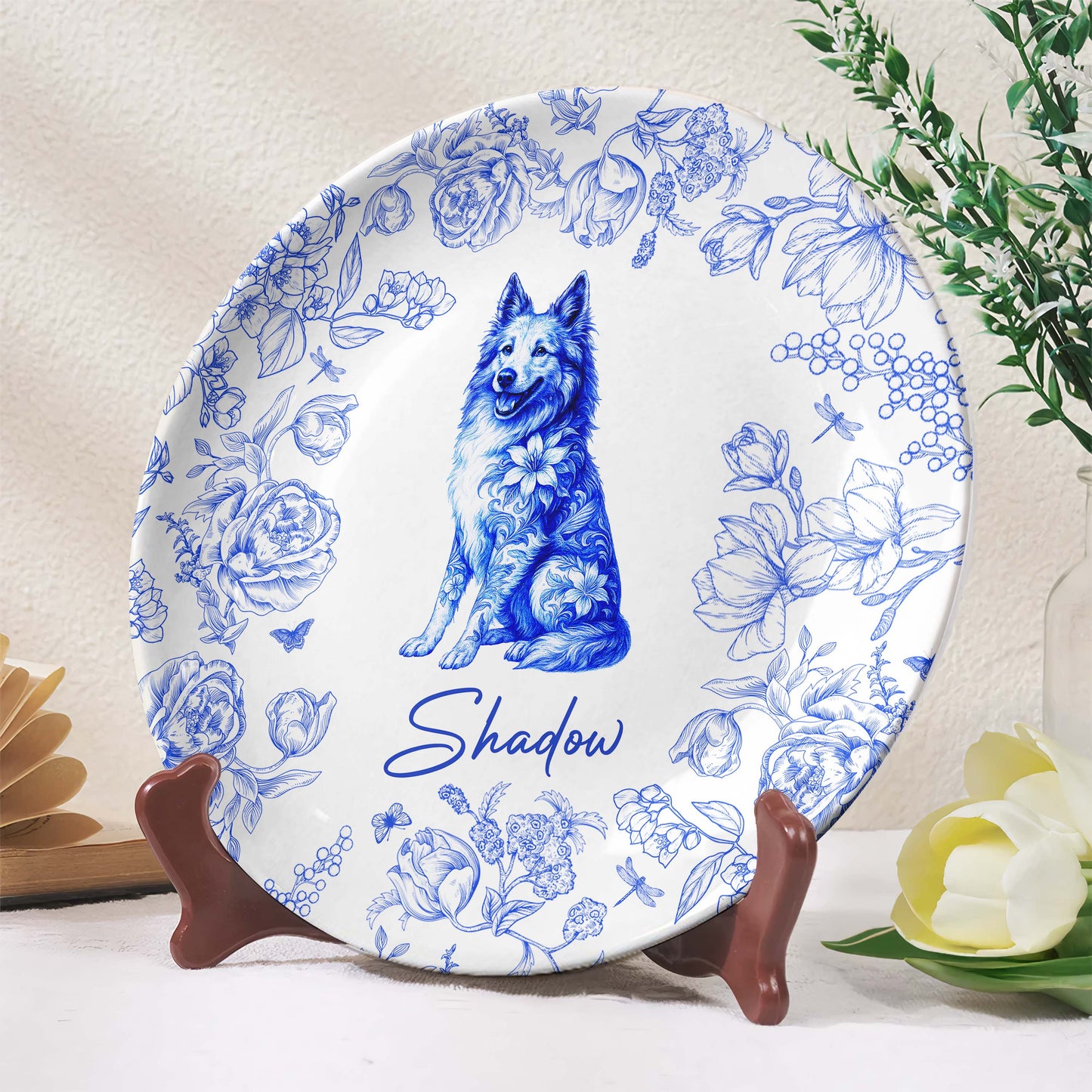 Celebrate Timeless Bond With Dog And Floral Illustration