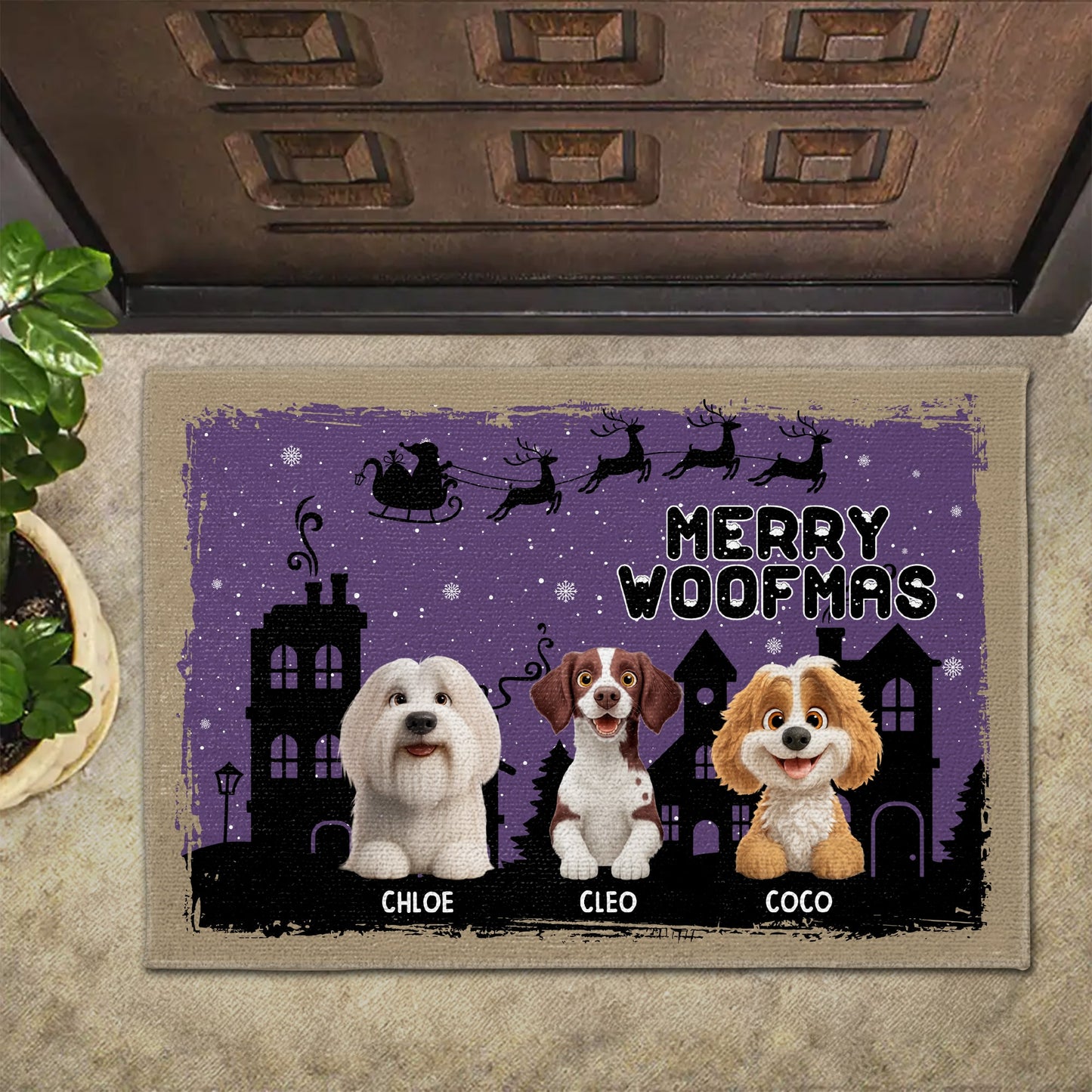 Merry Woofmas With Dogs and Holiday Themes