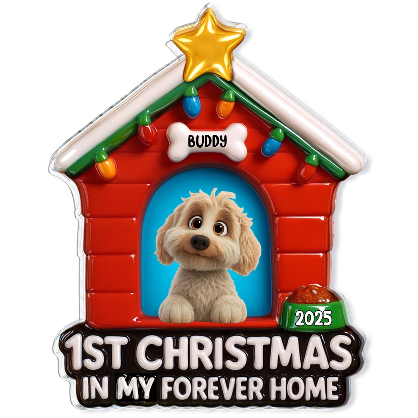 1st Christmas In My Forever Home, Dog House With Lights