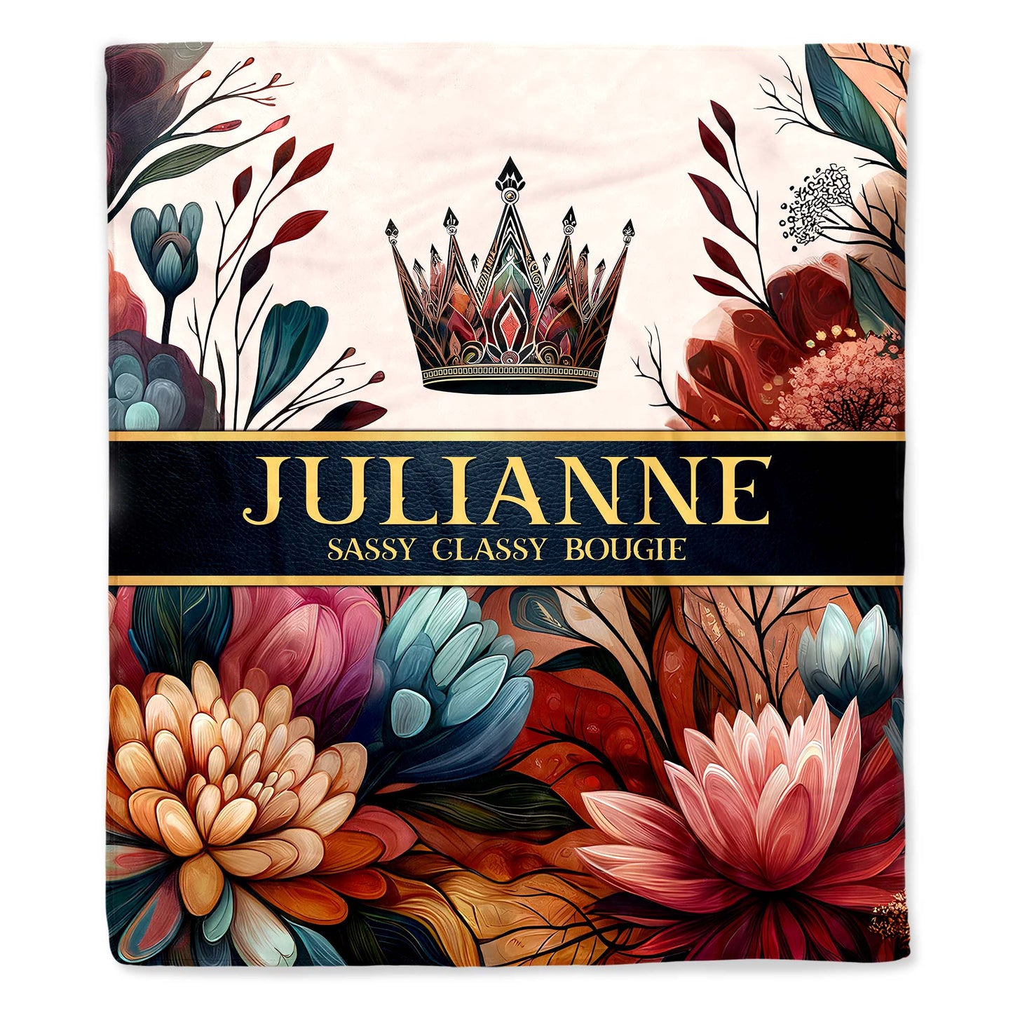 Sassy Classy Bougie With Crown And Floral Design