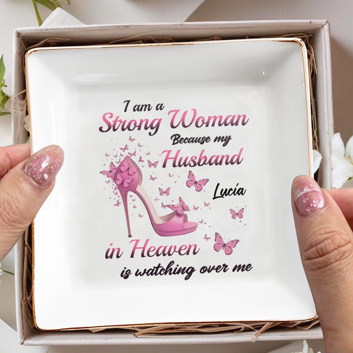 Strong Woman With High Heel And Butterflies