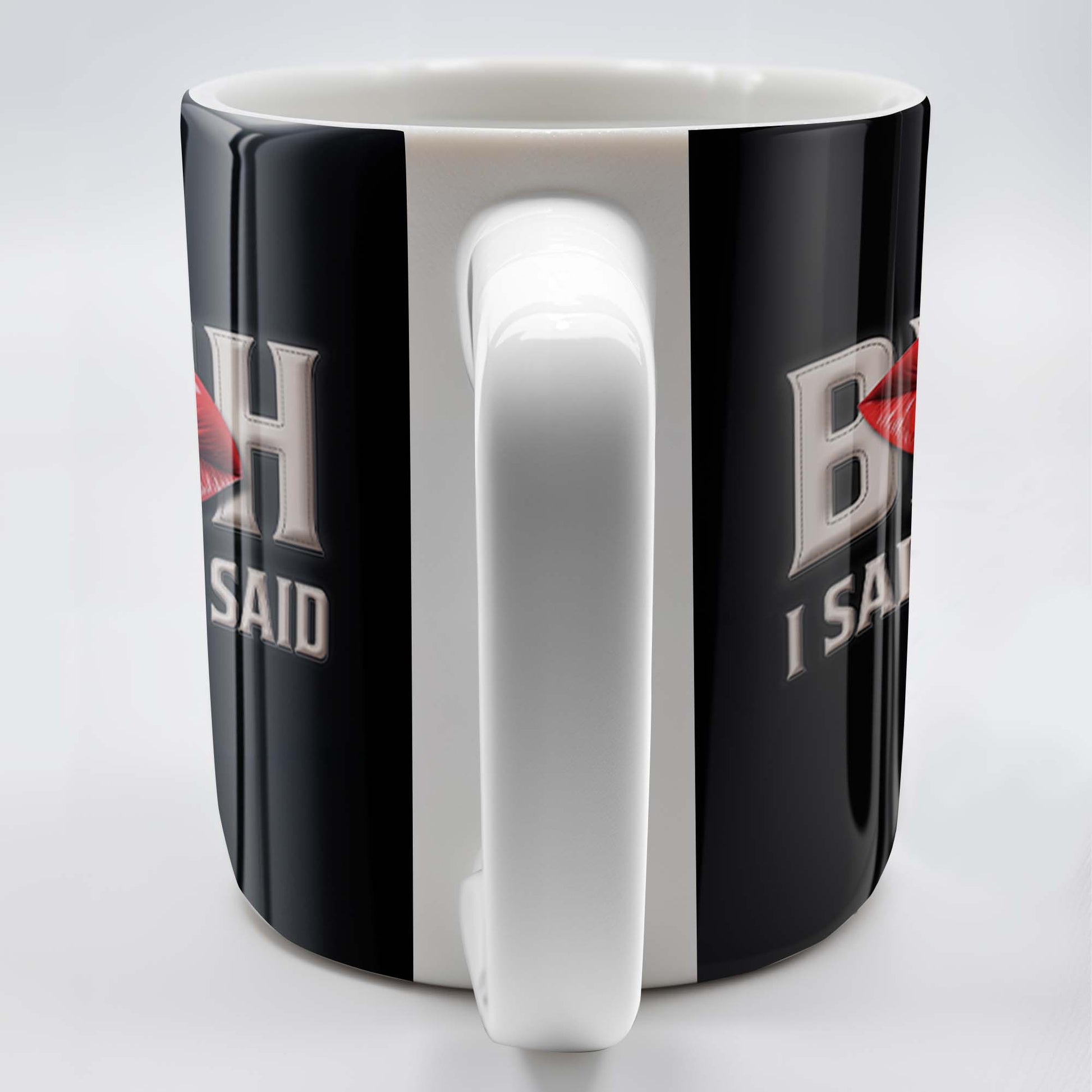 Bold Red Lips With Assertive Quote Mug