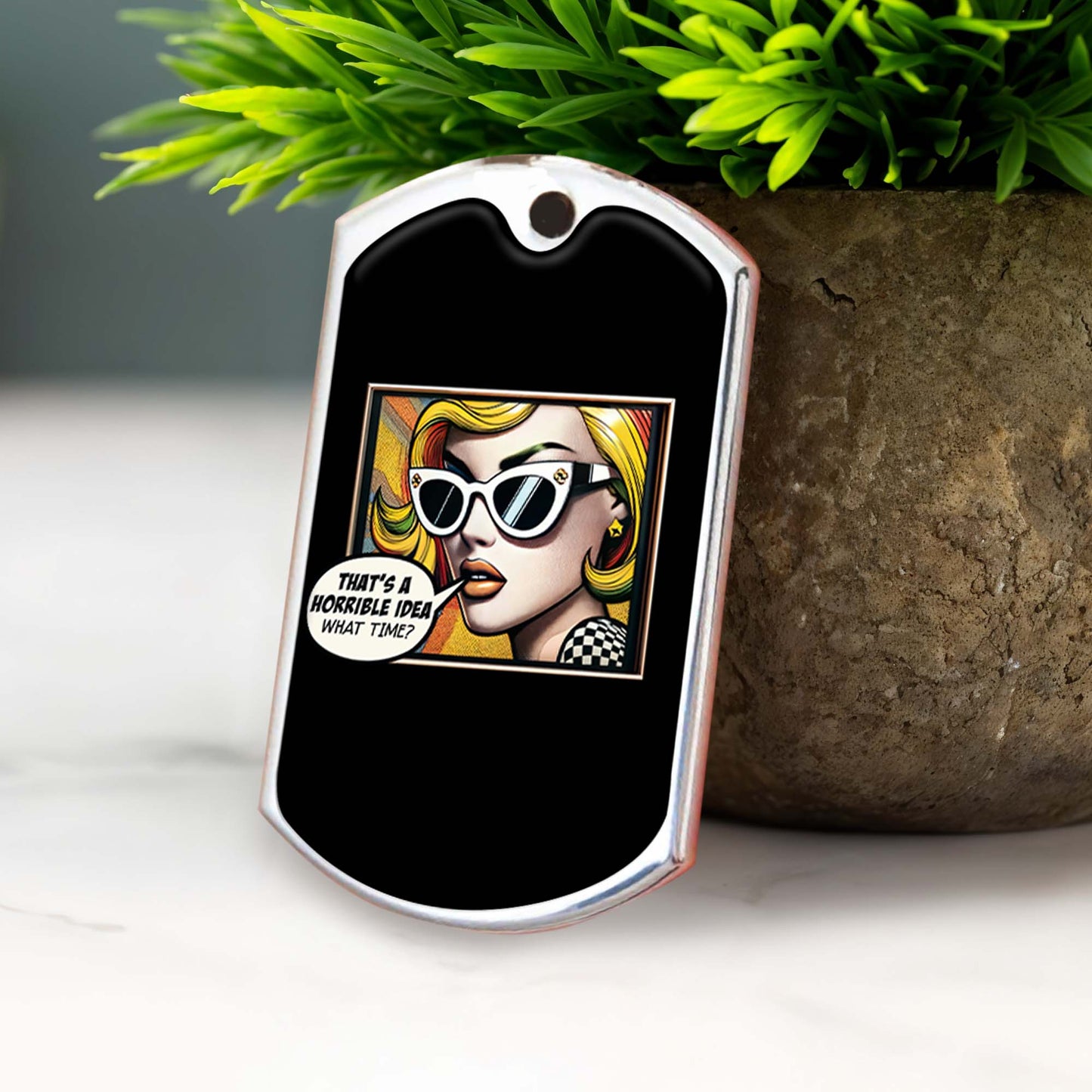 That's A Horrible Idea What Time Comic Style Keychain