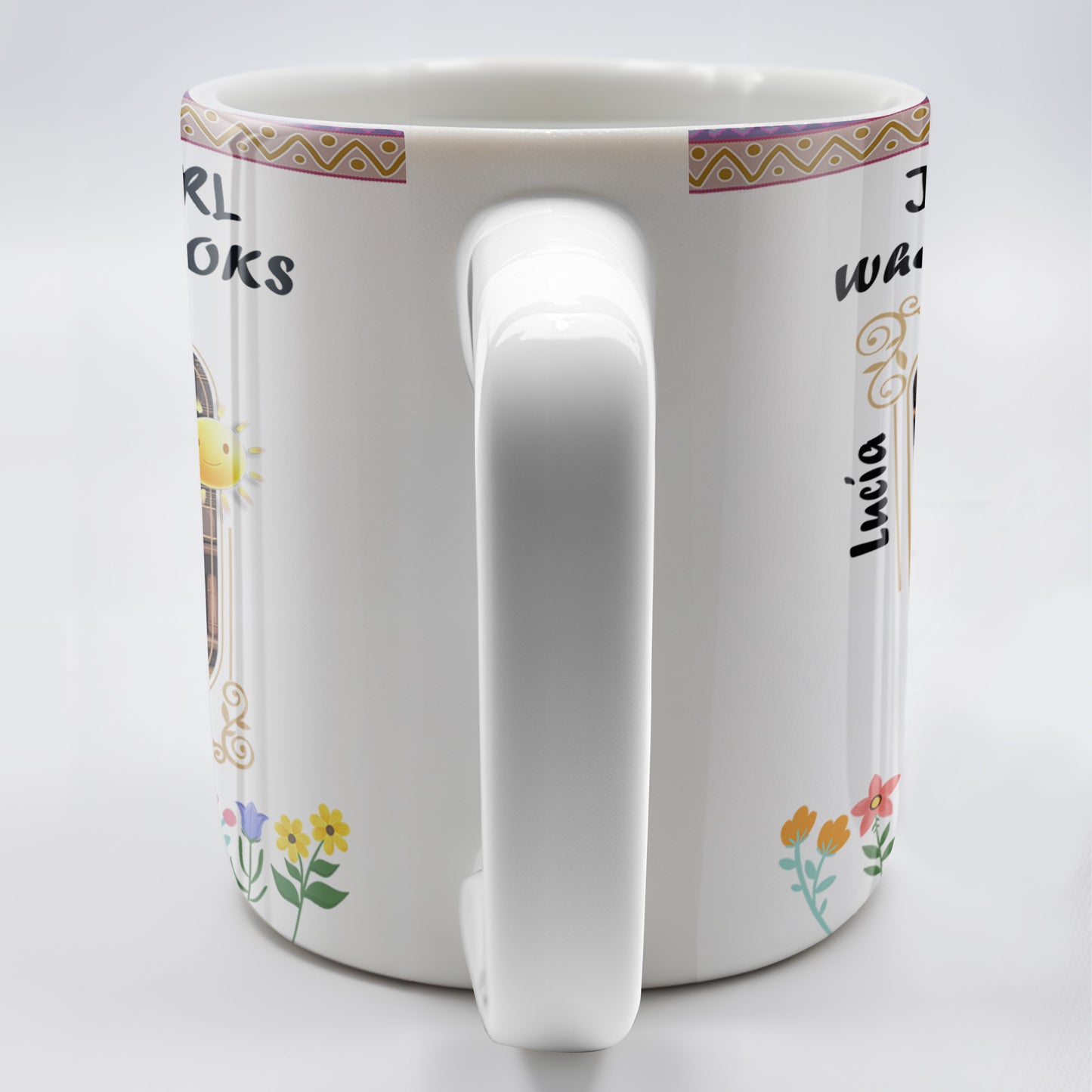 Just A Girl Who Loves Books With Flowers And Happy Sun Design