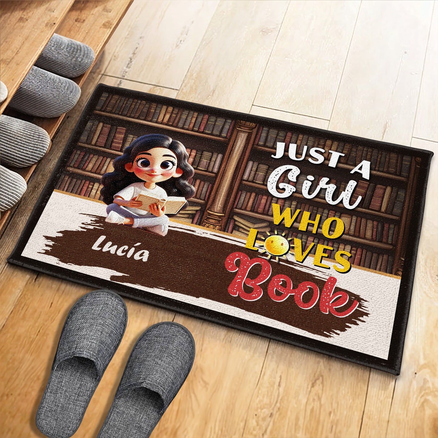 Just A Girl Who Loves Books Custom Doormat