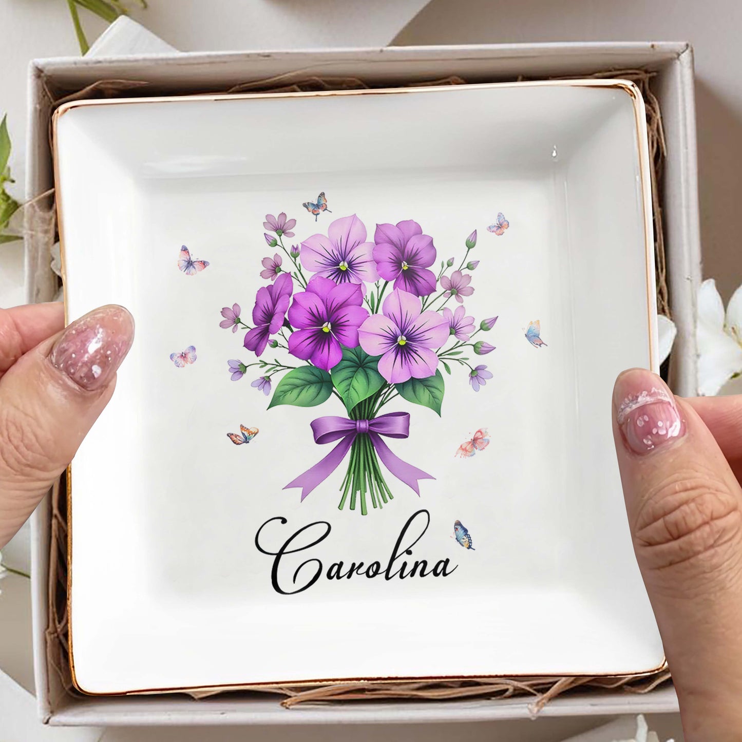 Charming Floral Design With Butterflies Perfect For Personalization