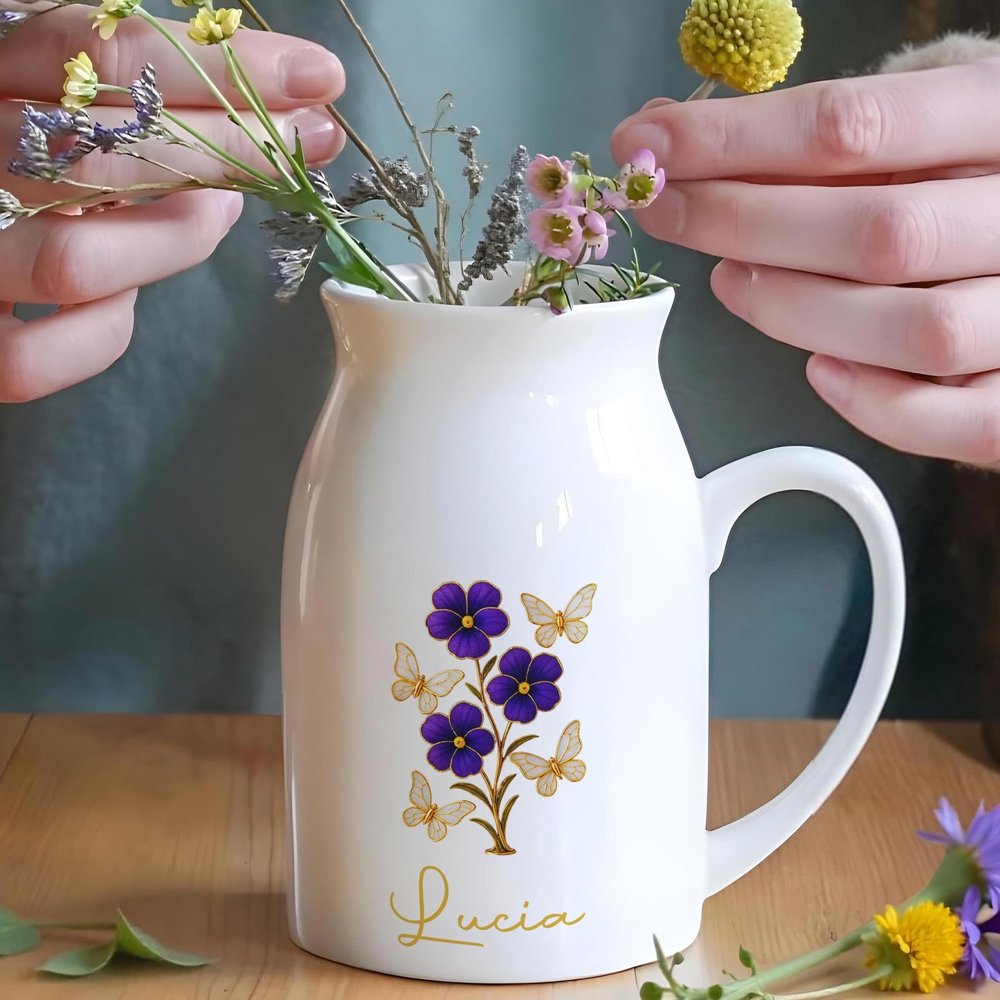 Elegant Flowers And Fluttering Butterflies Design