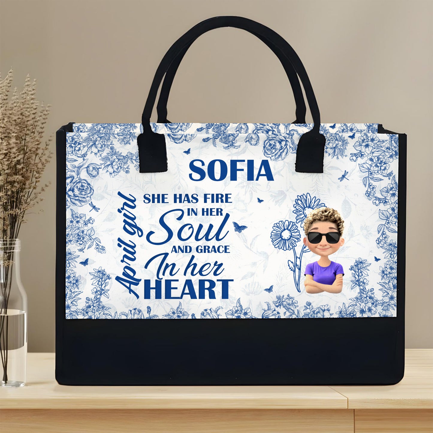 Tiene fuego en el alma y gracia en el corazón - Bolsa de lona personalizada - DTG033_CTOT