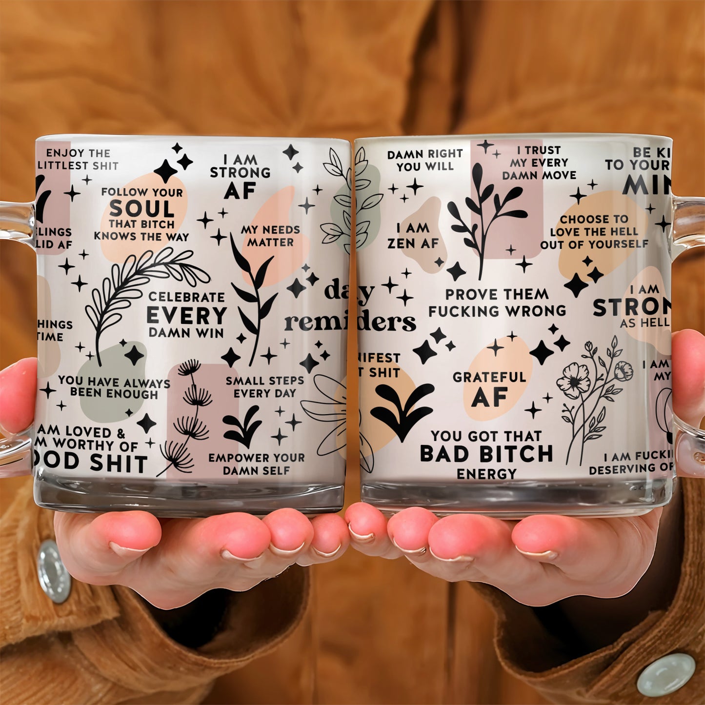 Celebrate Every Damn Win Empower Your Damn Self Glass Design