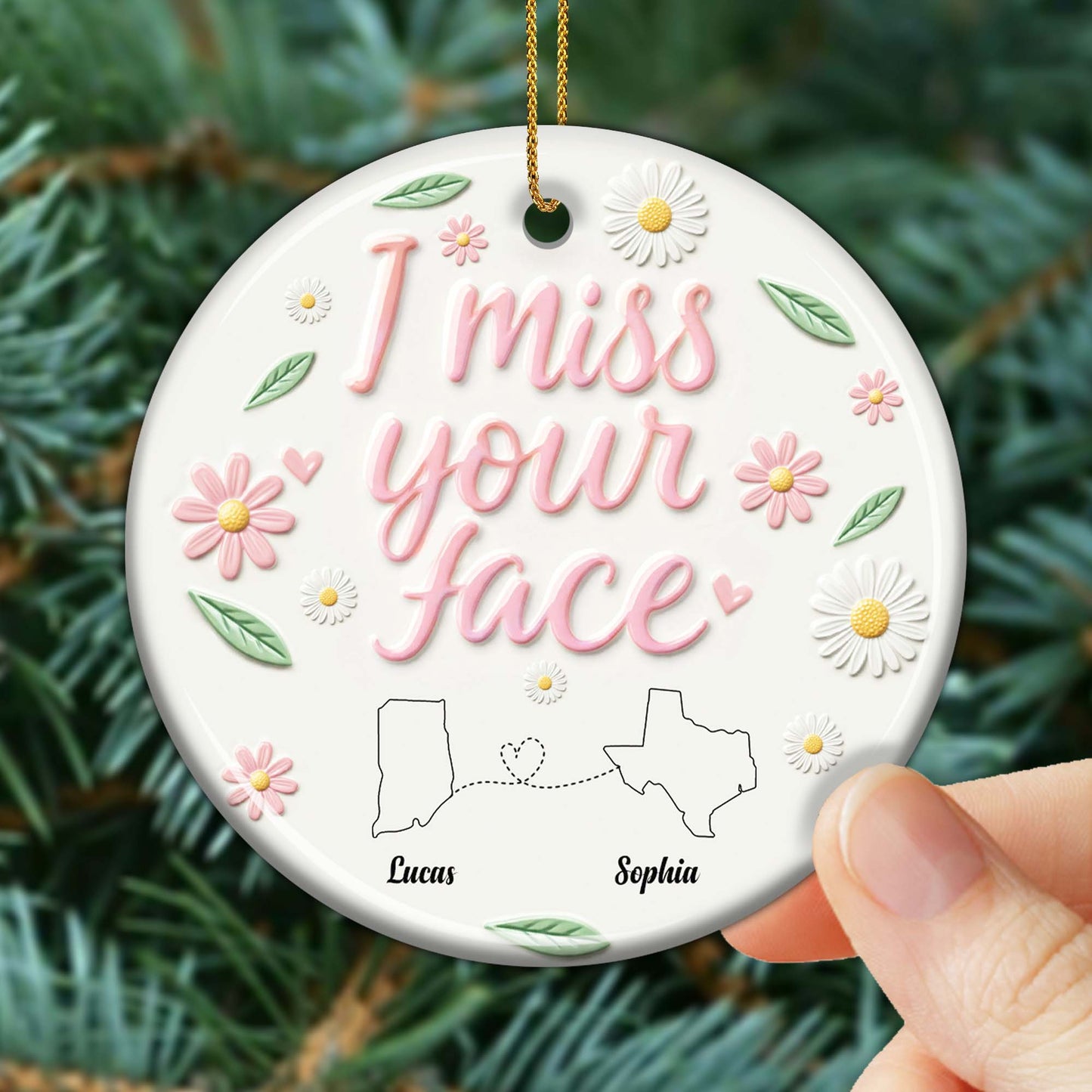 I Miss Your Face Script Font With Flowers and Leaves