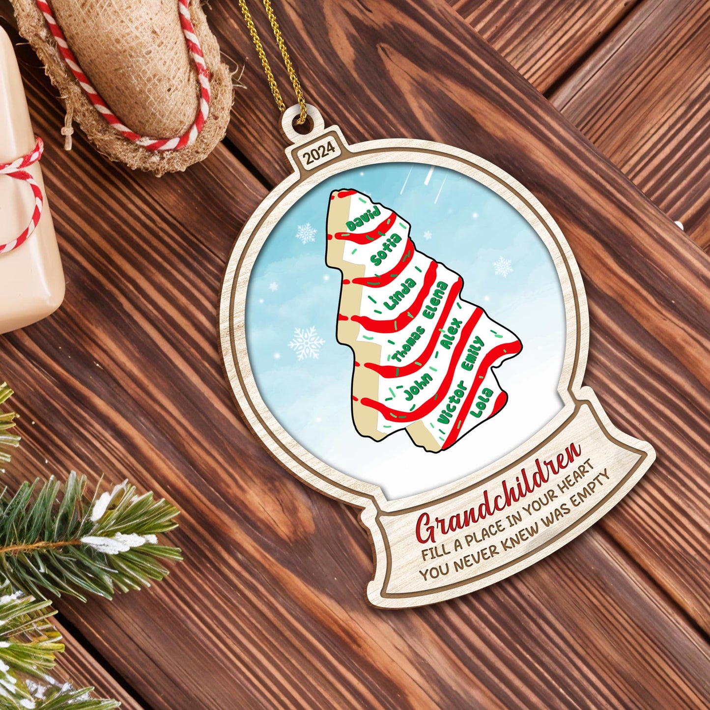 Grandchildren Fill Your Heart Christmas Tree Ornament