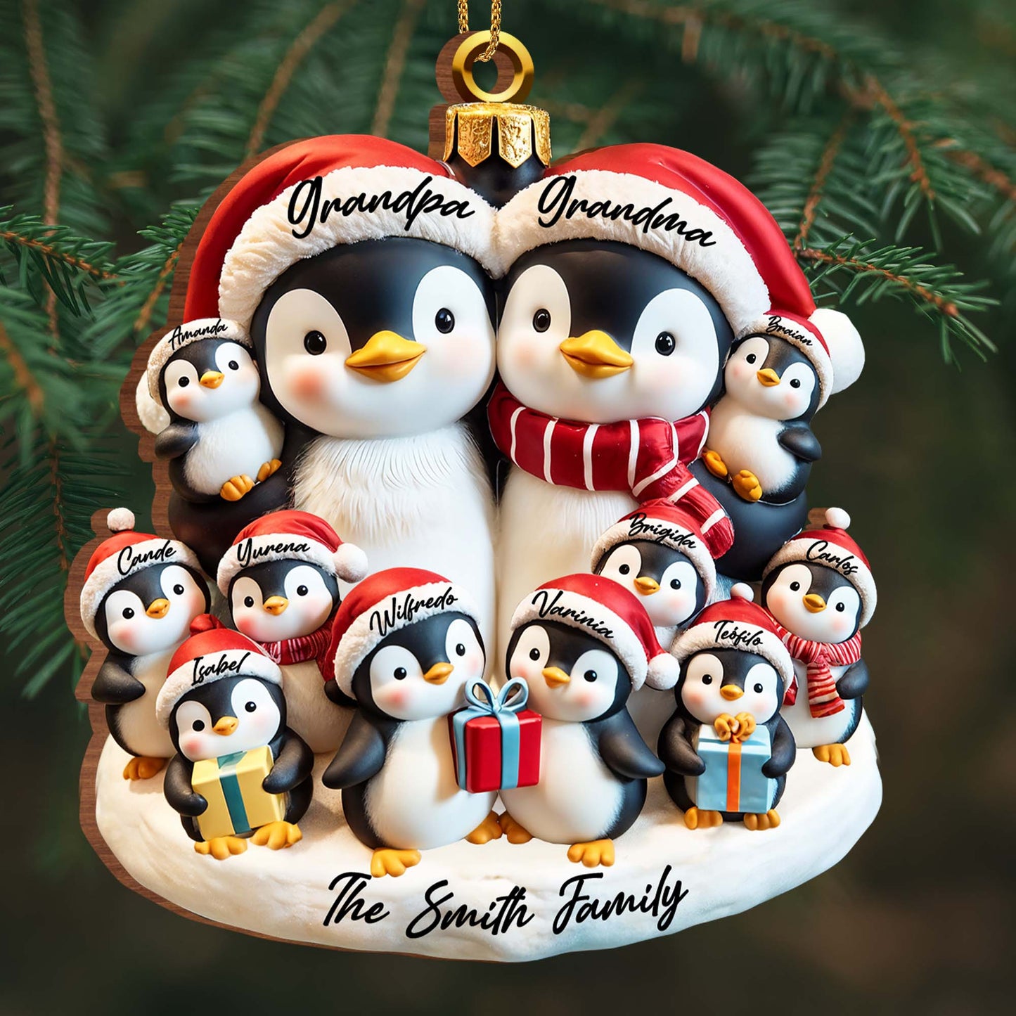 Celebrate Family Togetherness Festive Penguins Ornament