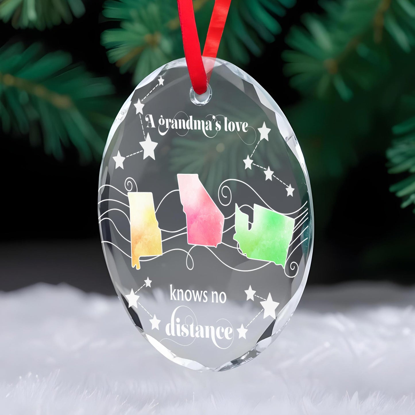 A Grandma's Love Knows No Distance With State Outlines