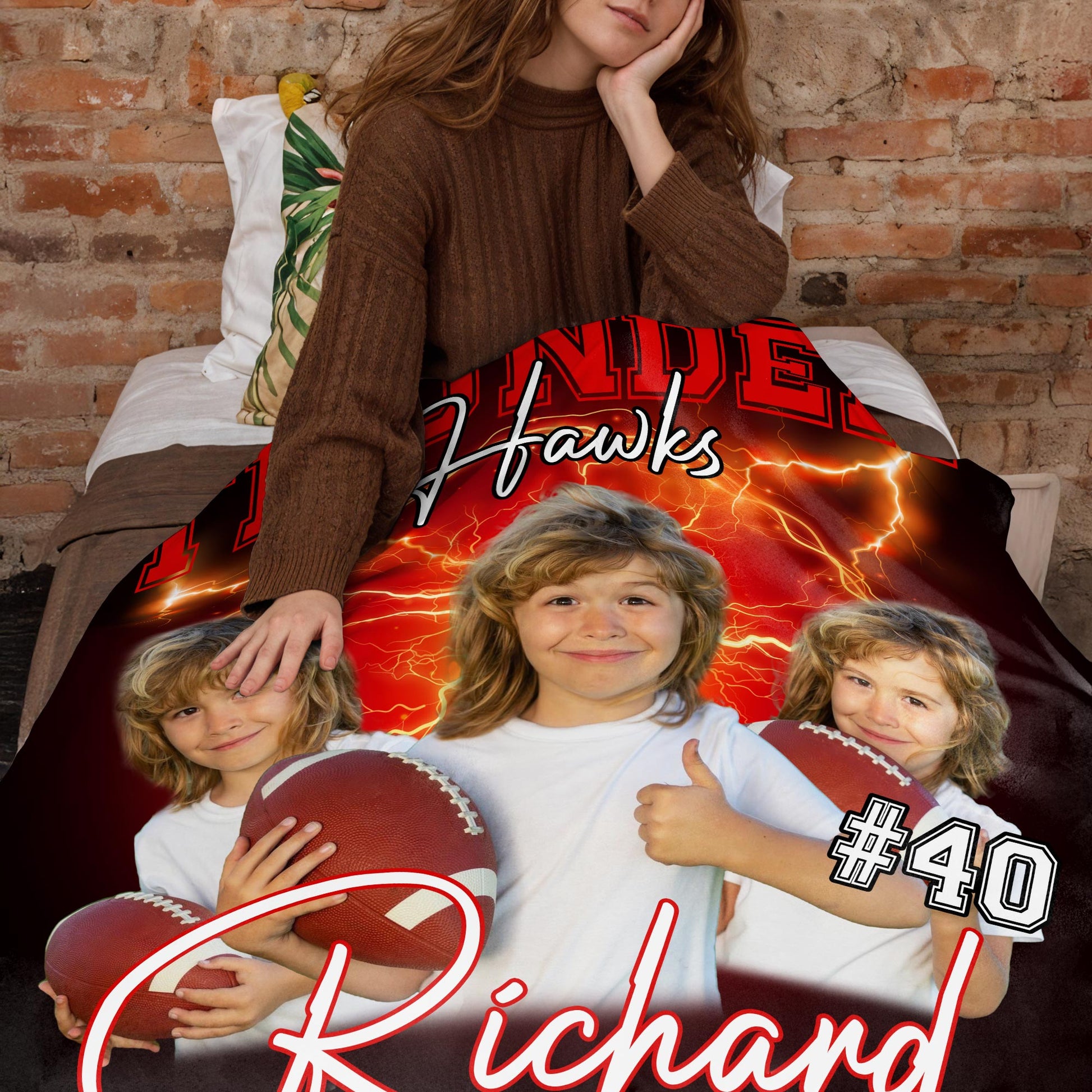 Thunder Hawks Team Spirit Personalized Sports Blanket