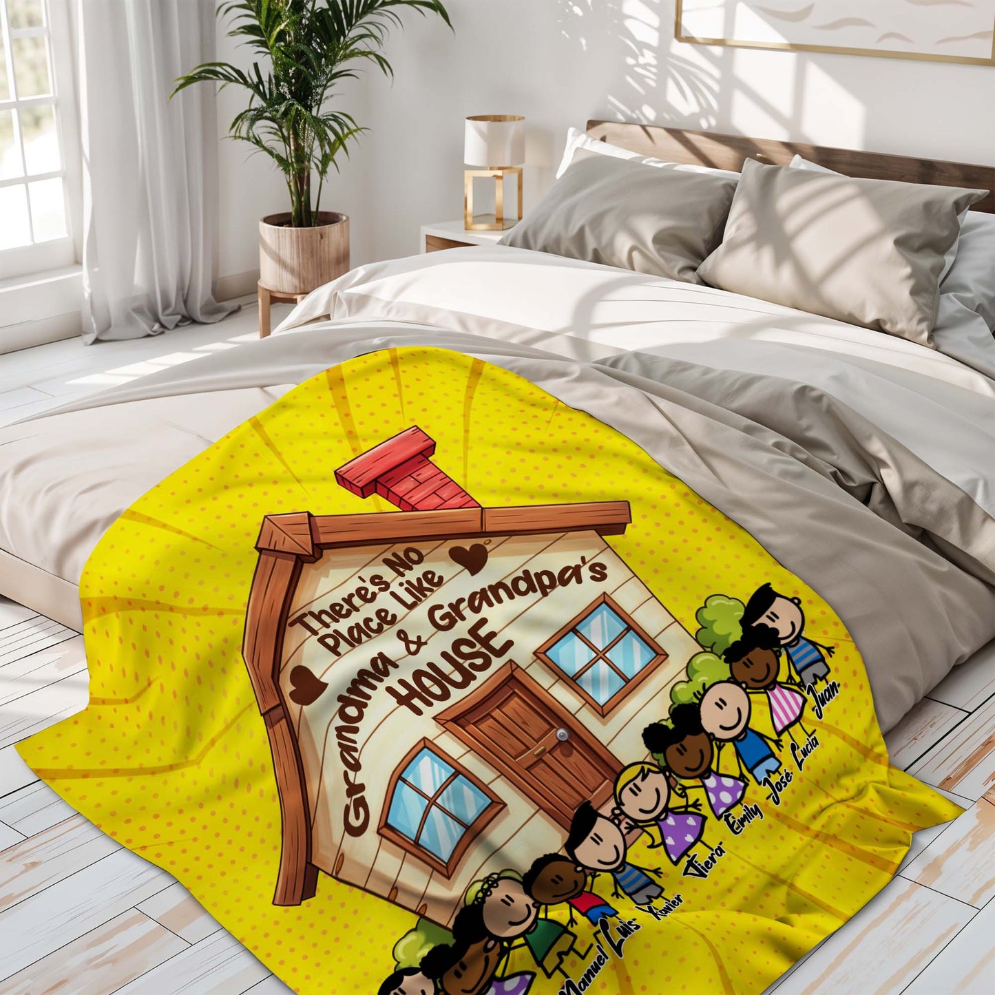 No Place Like Grandma And Grandpa's House With Cartoon Children