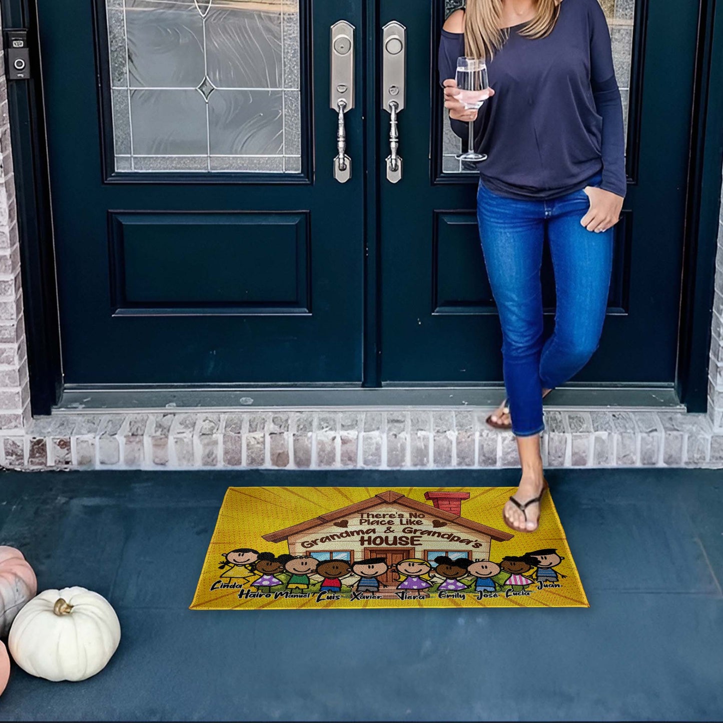 No Place Like Grandma And Grandpa's House With Cartoon Children