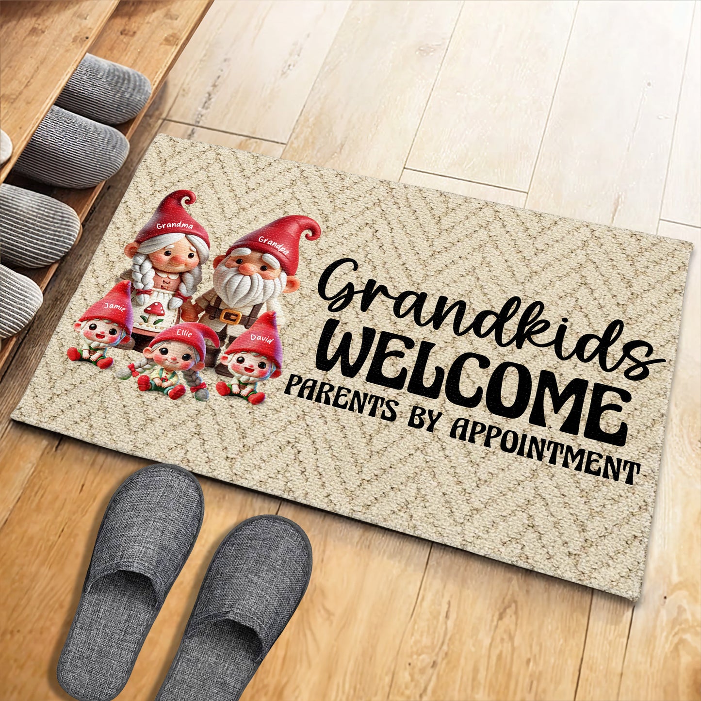 Grandkids Welcome Parents By Appointment Gnome Decor - Personalized Custom Doormat - FAM267_DRM