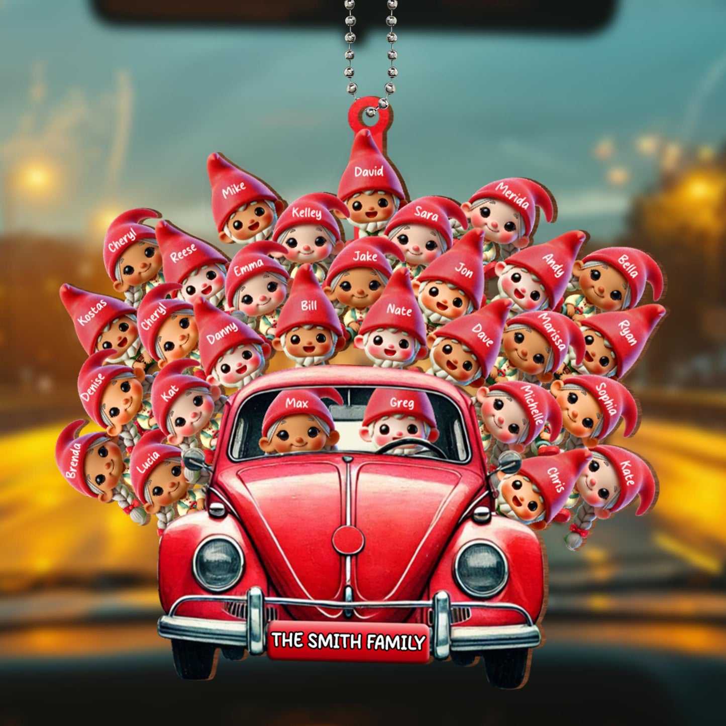 Family Car Journey With Personalized Figures