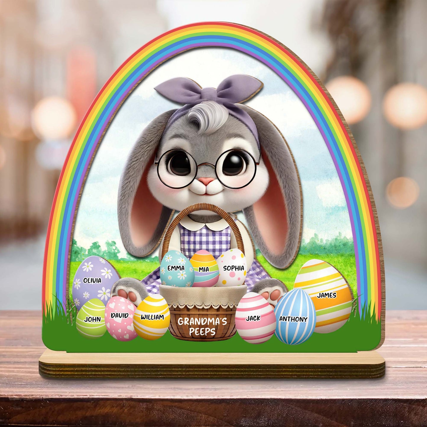 Grandma's Peeps With Bunny And Rainbow Eggs