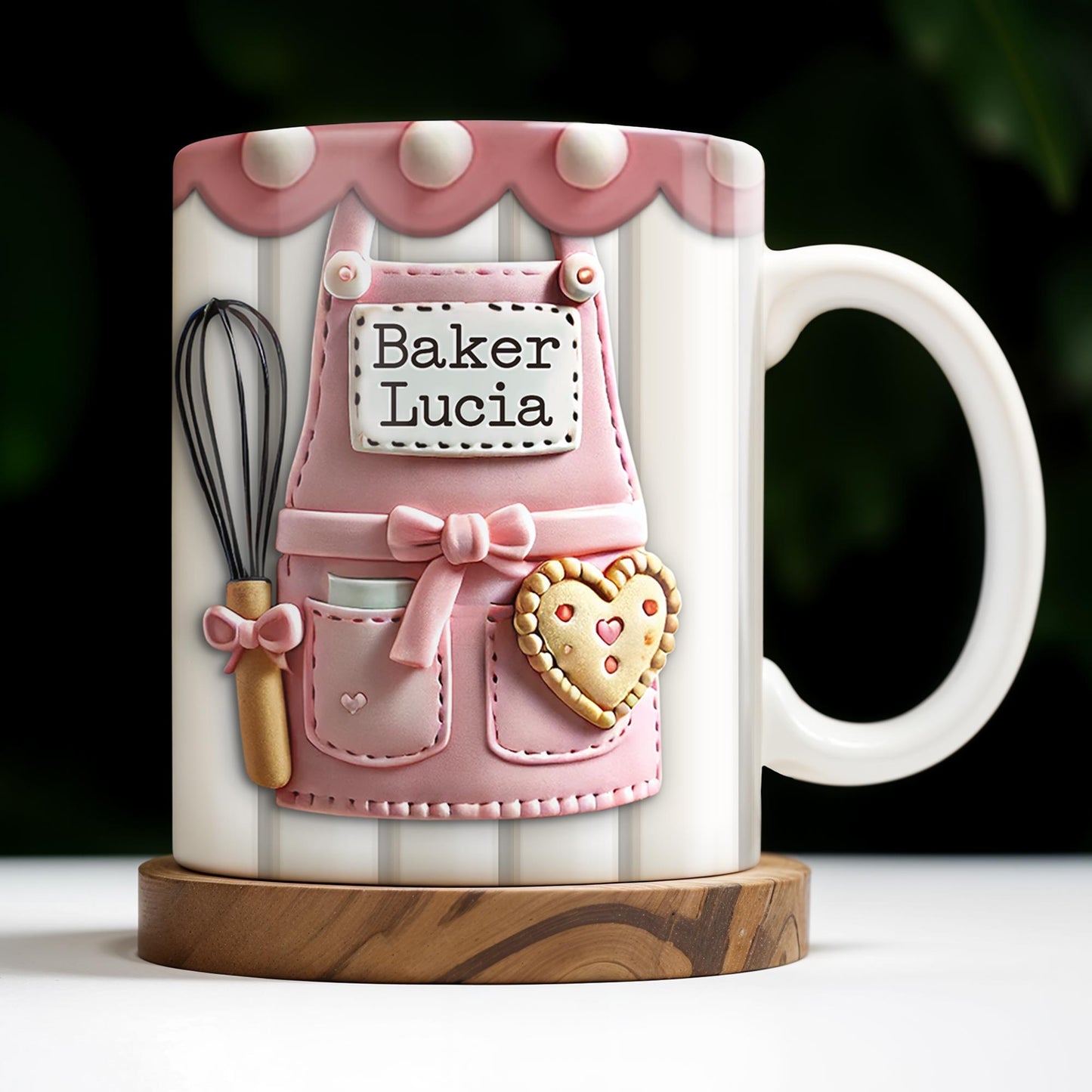 Baking Apron And Heart Cookie - Personalized Custom Coffee Mug - FAM320_MG