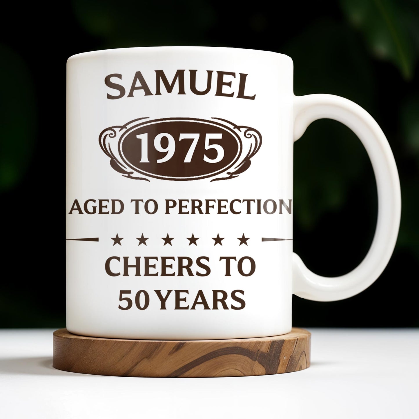 Aged To Perfection, Cheers To 50 Years, Stars and Text Banner