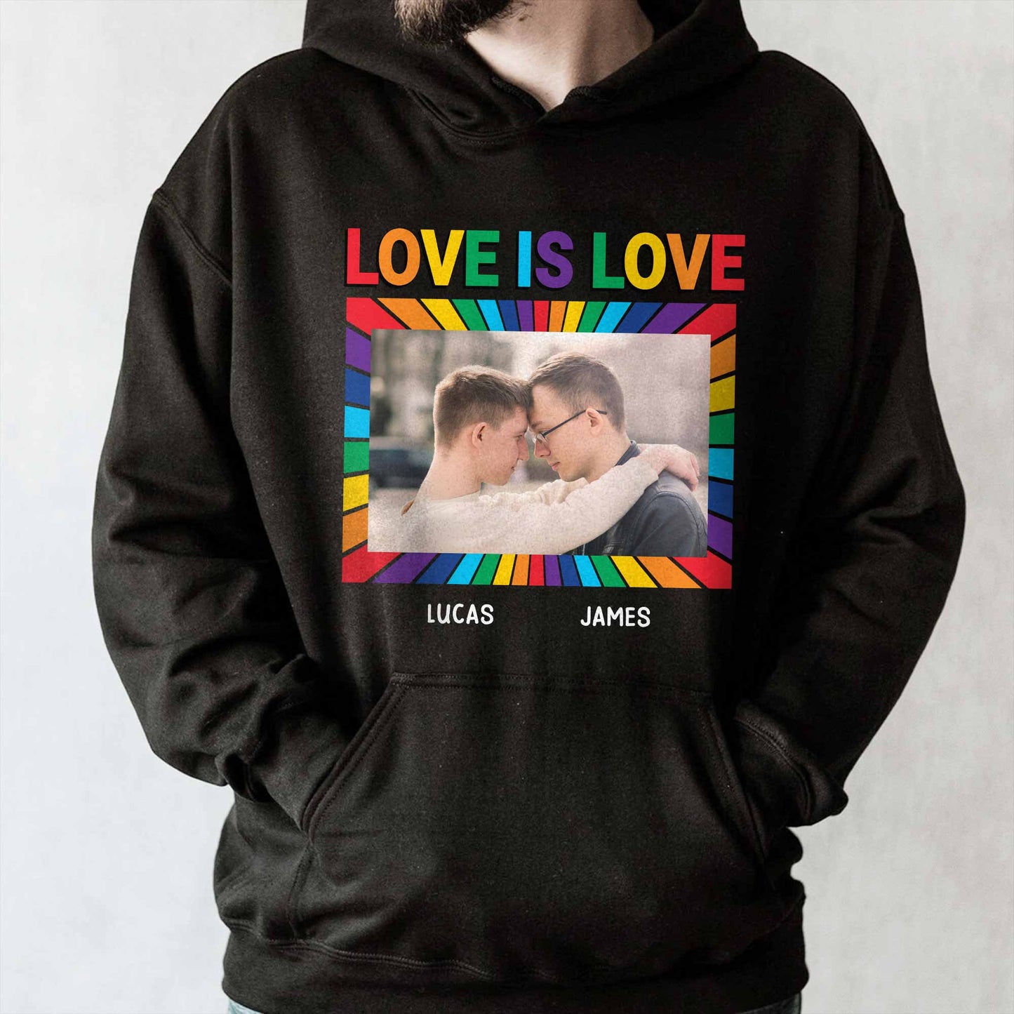 Love Is Love With Rainbow Colors And Photo Frame