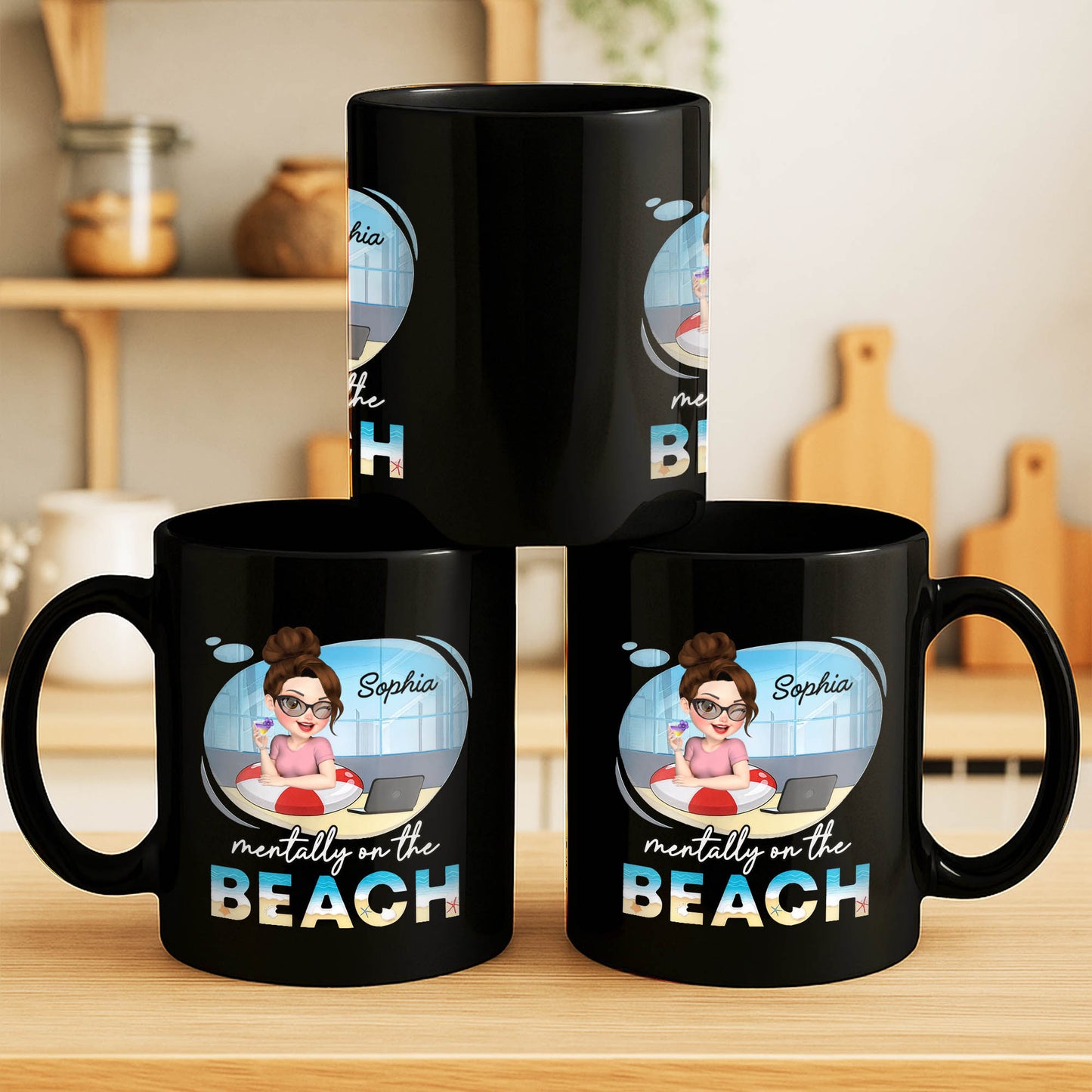 Mentally On The Beach With Laptop And Office Chair