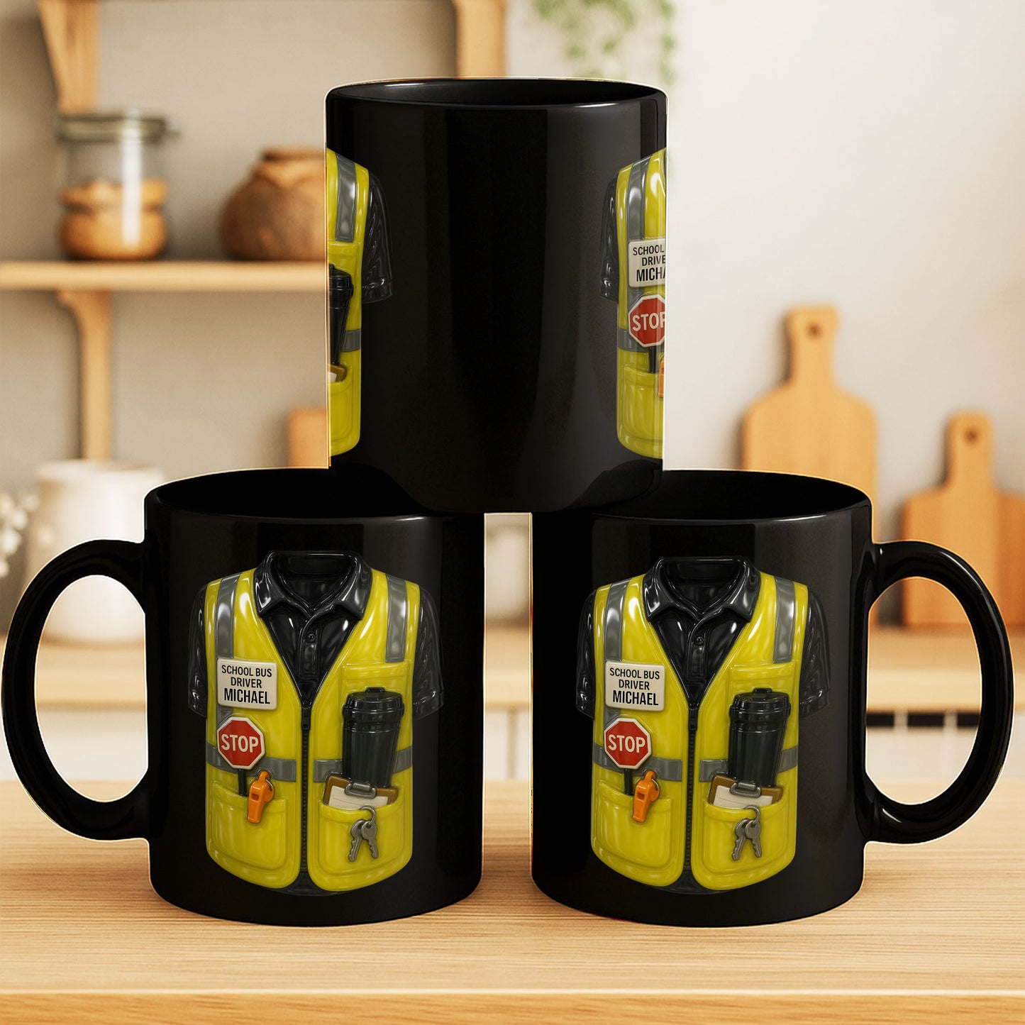 School Bus Driver Uniform Travel Mug Design