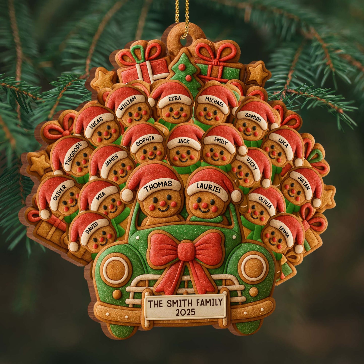 Celebrate Your Family's Holiday With Custom Van And Bears Ornament