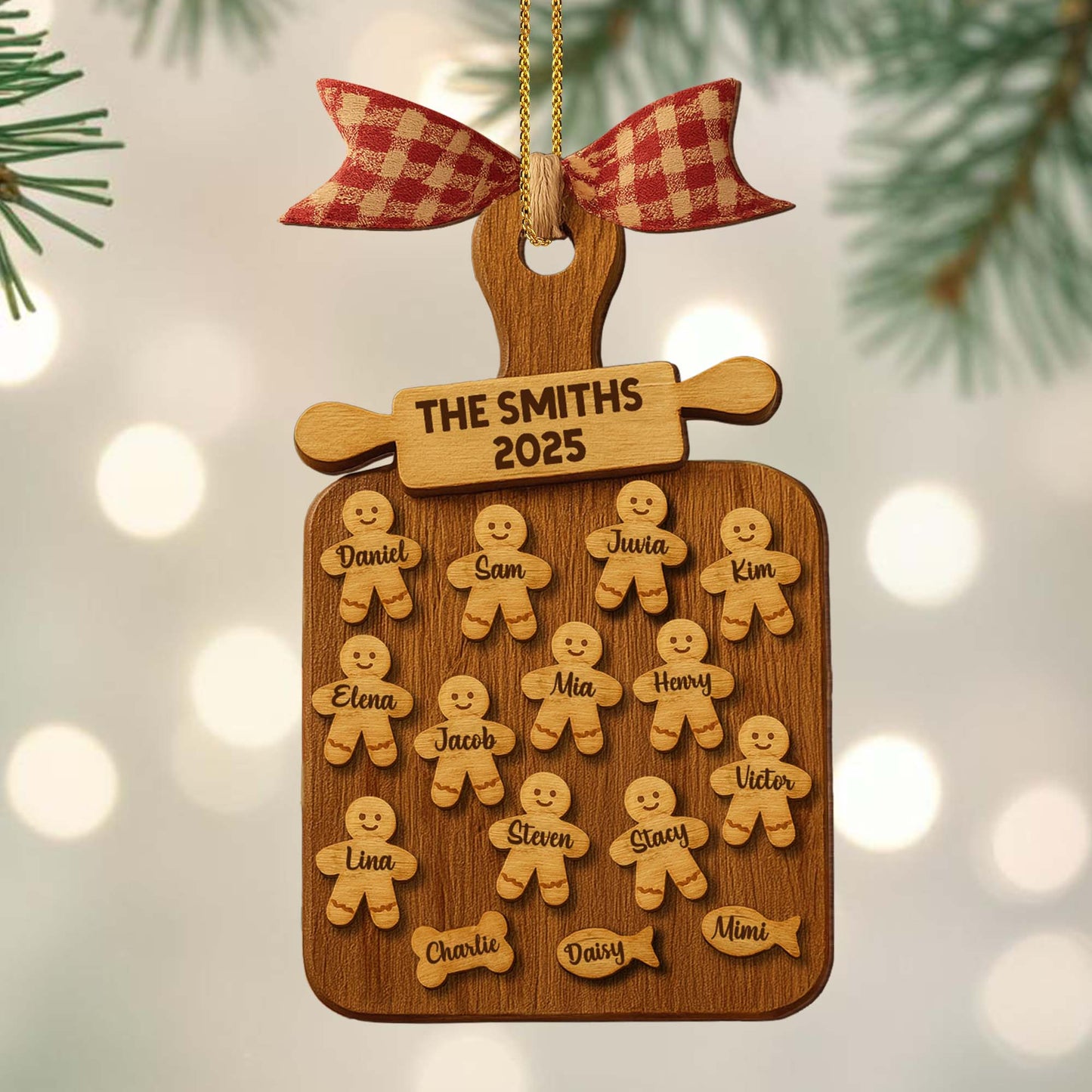 Celebrate Your Family With Gingerbread Figures Ornament