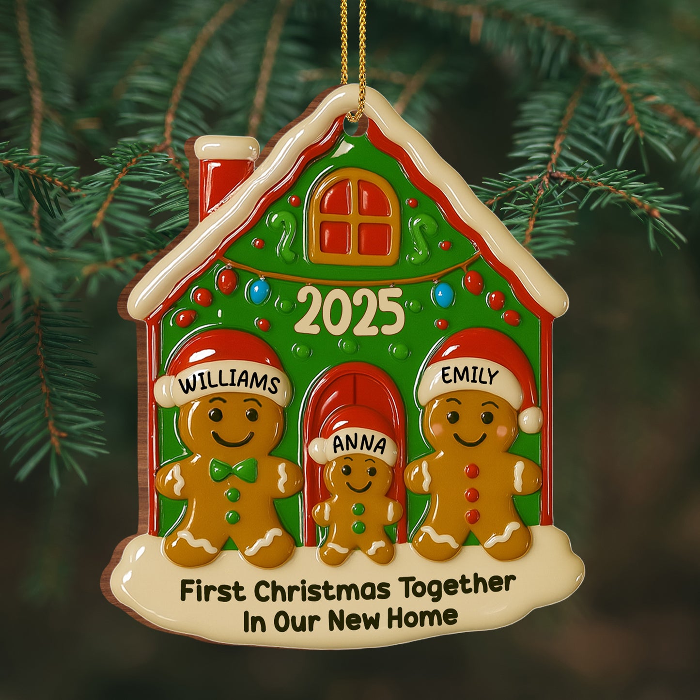 First Christmas Together In Our New Home With Gingerbread Family