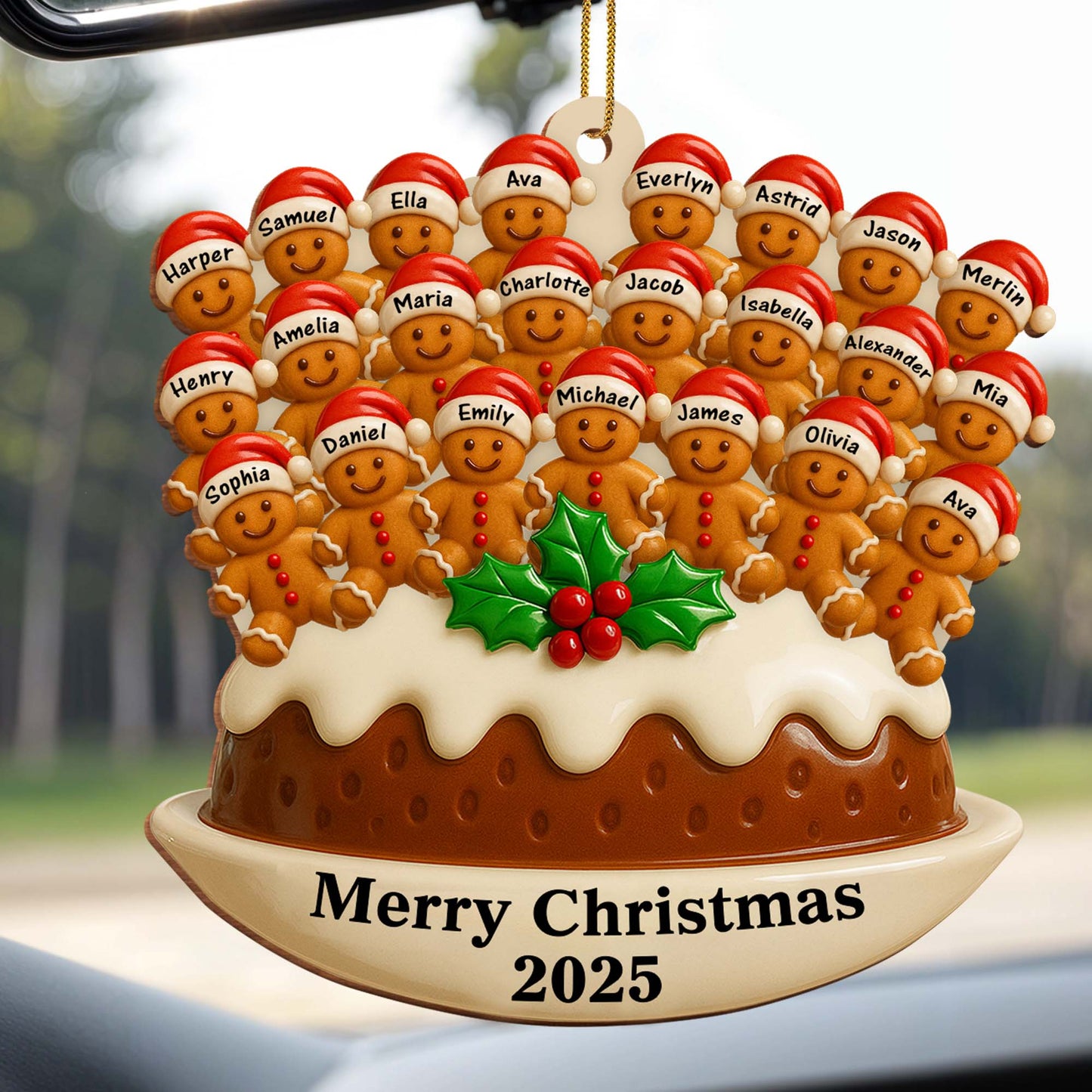 Merry Christmas With Gingerbread Men And Santa Hats