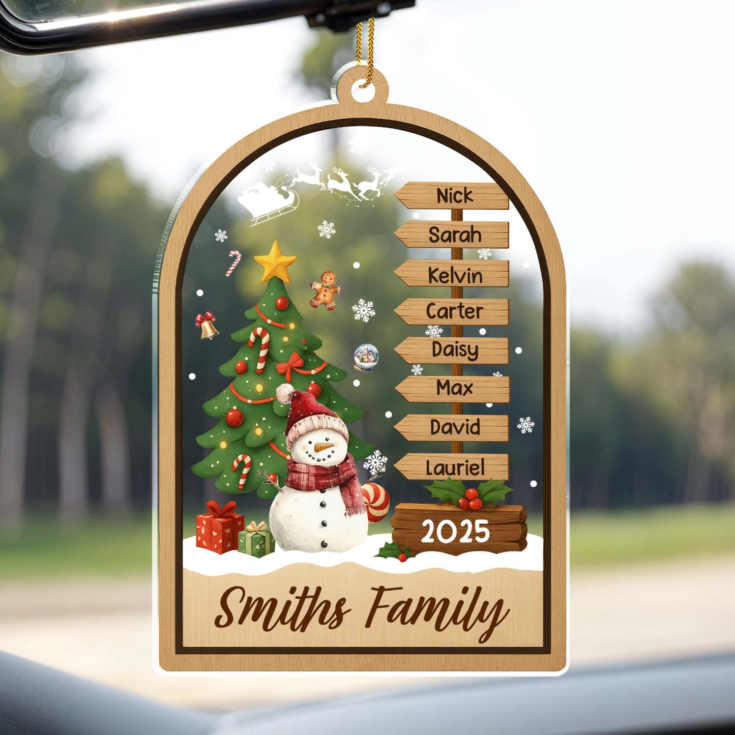 Personalized Family Names And Year Christmas Ornament